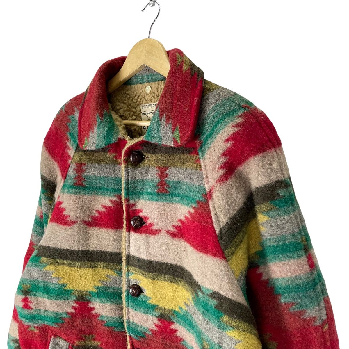 Japanese Brand × Native ☀️YOKOHAMA STAFF Y.S NATIVE SHERPA WOOL BUTTON JACKET Size US M / EU 48-50 / 2 - 4 Thumbnail