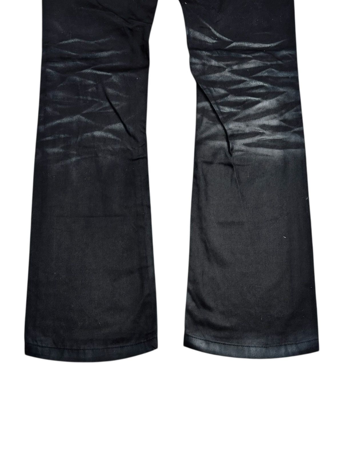 14th Addiction 2000s Murder License - Waxed Flared Denim Size US 29 - 4 Thumbnail