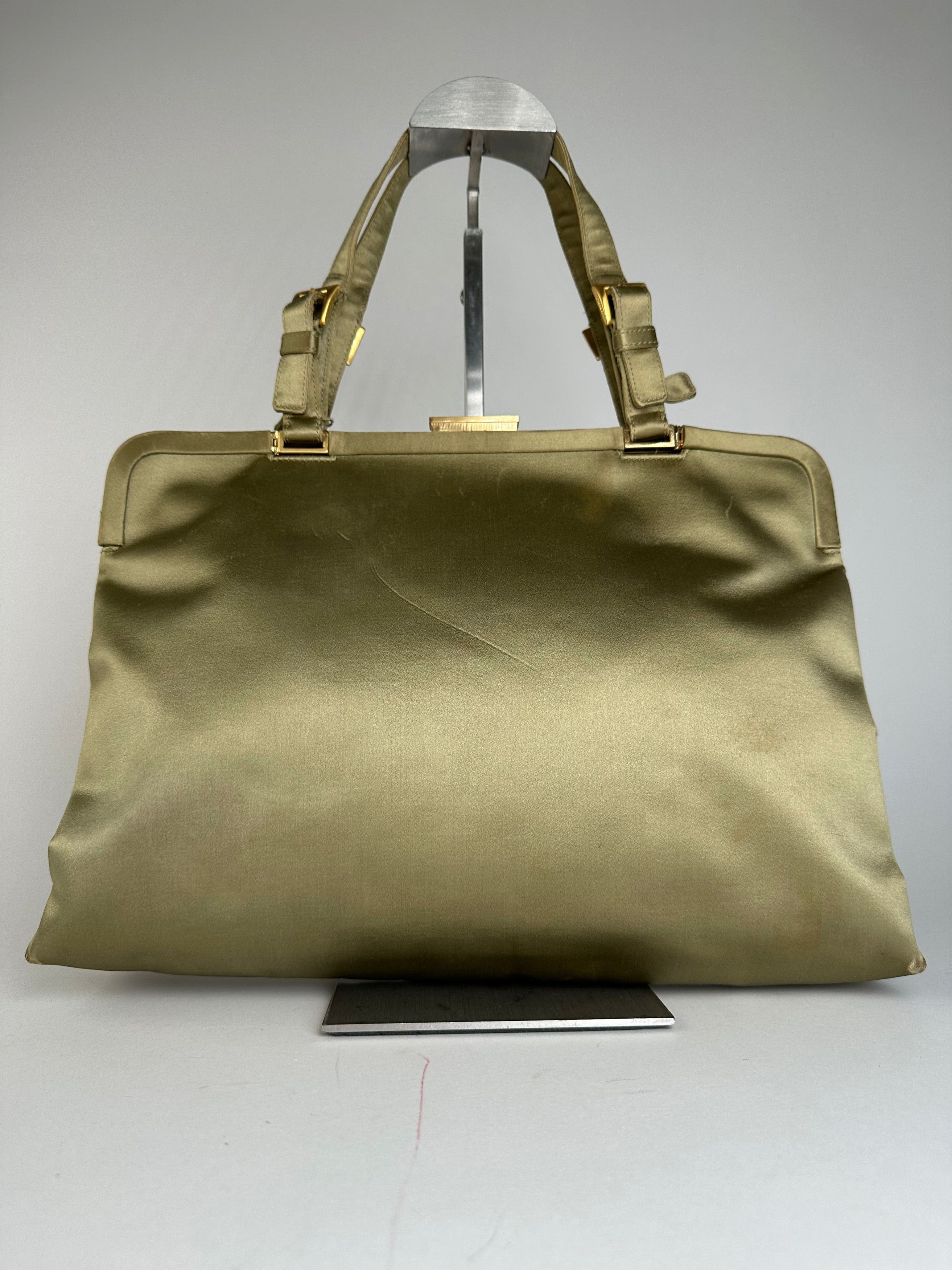 Prada Vintage Flap Handbag Green Gold Size ONE SIZE - 1 Thumbnail