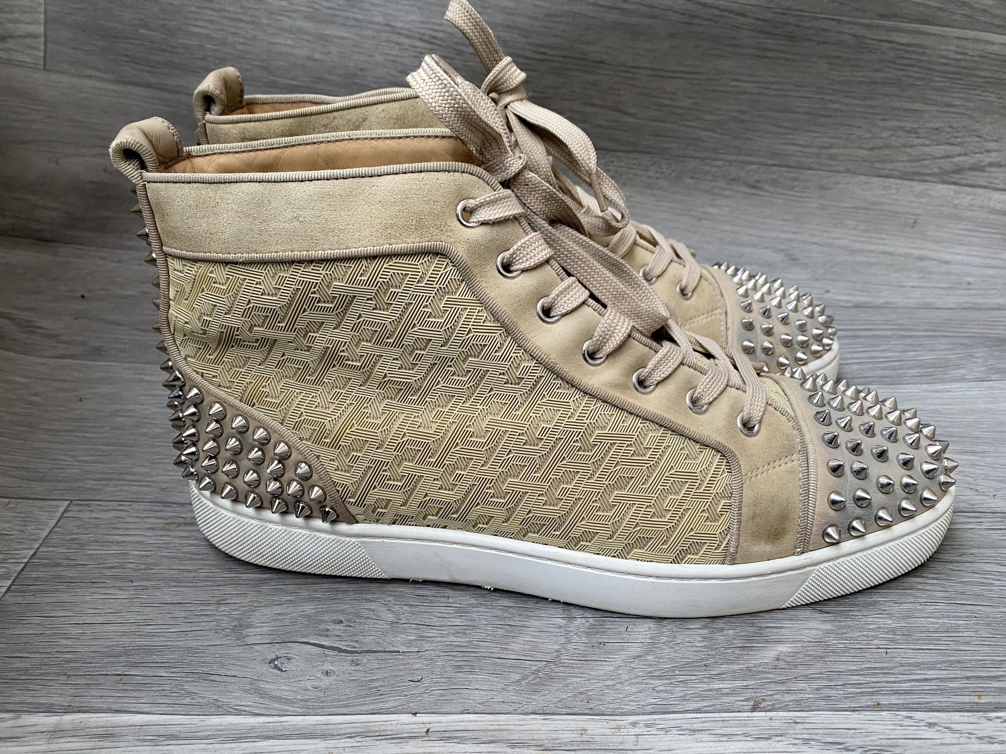 Christian Louboutin Christian loubotin beige hi-top sneakers Size US 11 / EU 44 - 7 Thumbnail