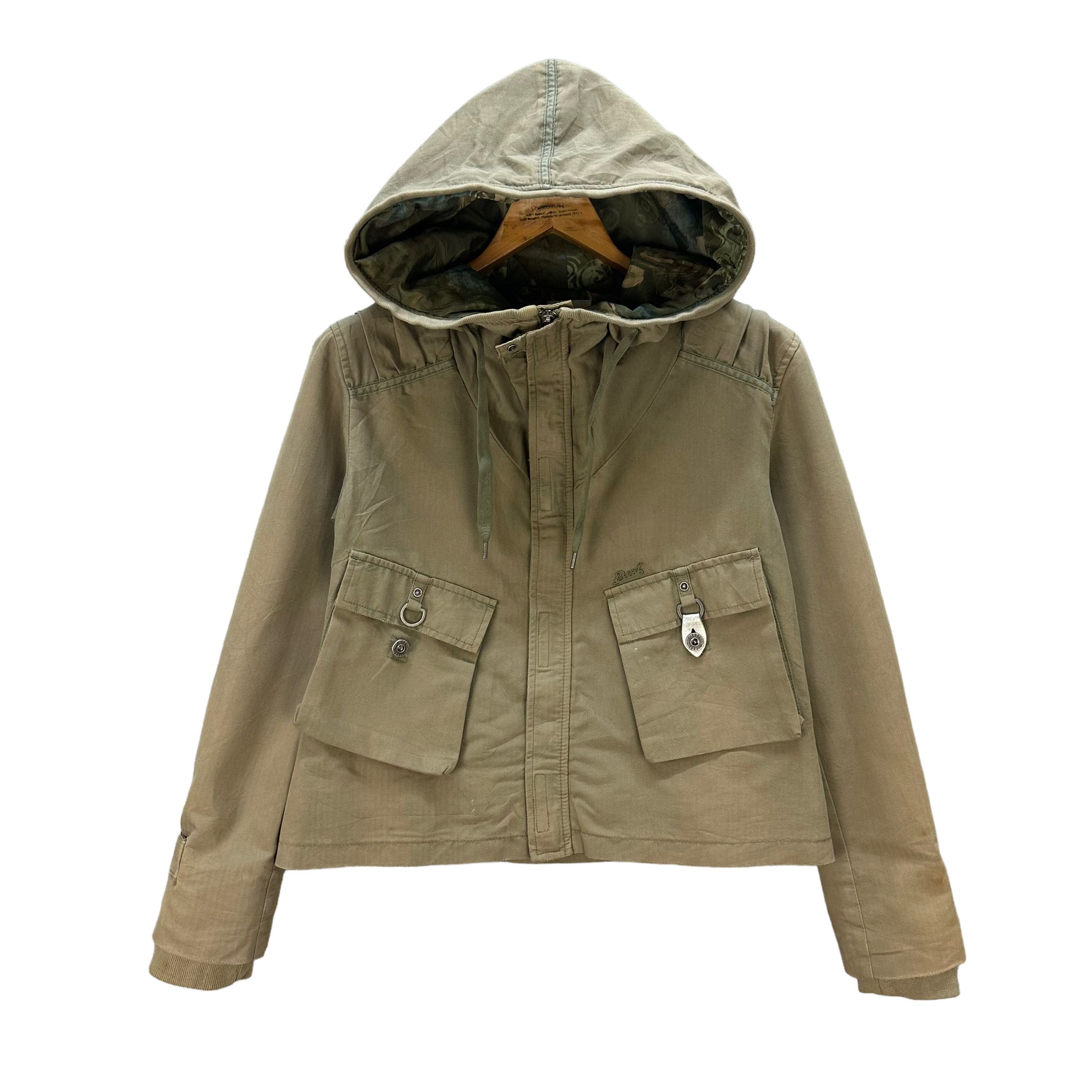 image of Diesel Nice Design Hooded Cropped Jacket 7931-190, Women's (Size XS)