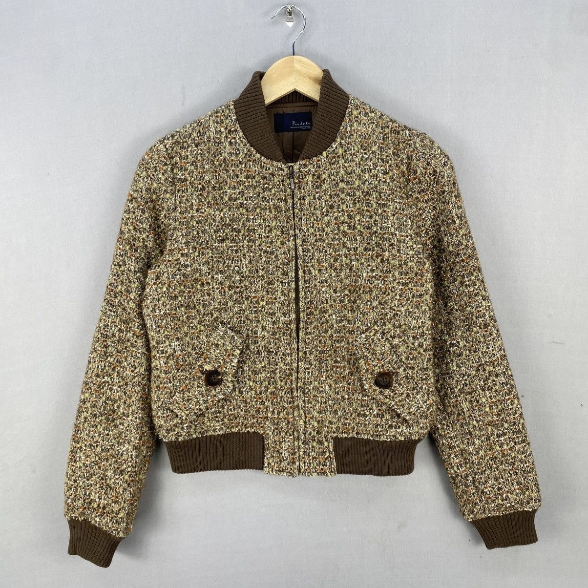 Aran Isles Knitwear Vintage Y2k Knitwear Bomber Jacket By Paodelo Size XXS / US 00 / IT 34 - 1 Thumbnail