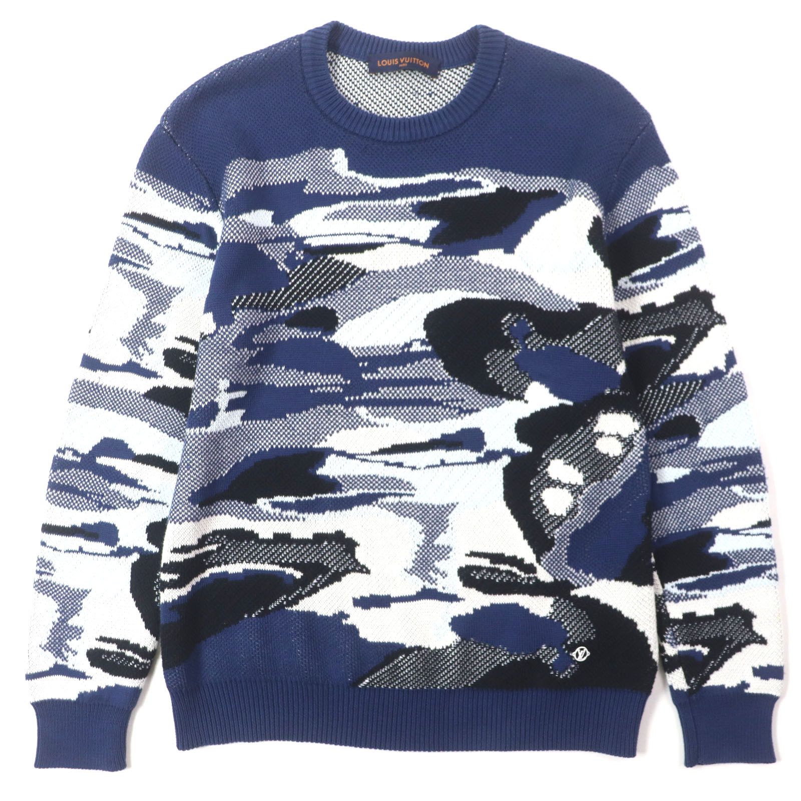 Louis Vuitton Louis Vuitton Louis Vuitton Camo pique jacquard Cotton Knit Sweater Cotton Tops RM201M DUTY FREE for USA Size ONE SIZE - 1 Thumbnail
