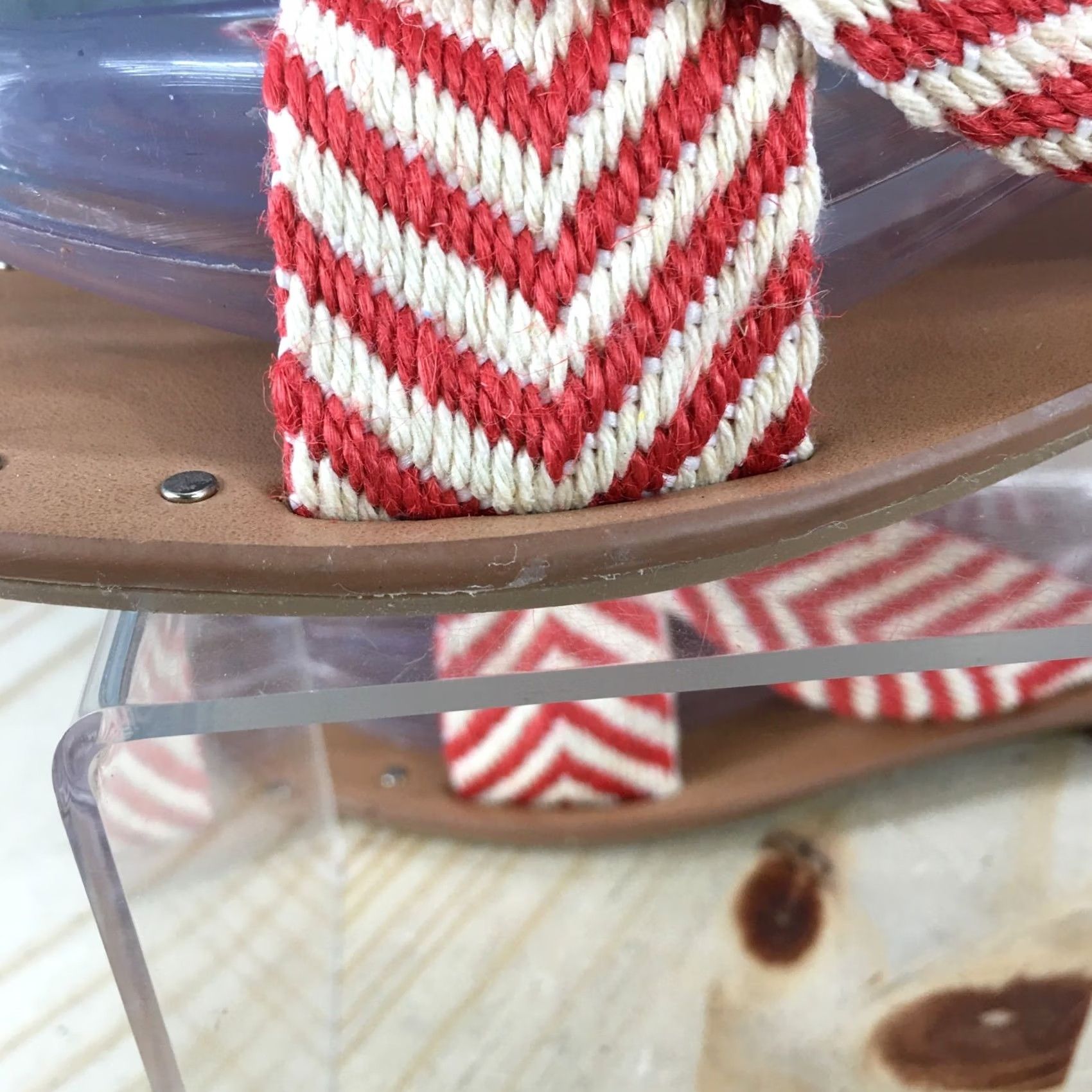 Vintage Universal Thread Sandals Womens 6.5 Louise Chevron Knotted Slide Red Striped SS19 Shoes Womens Slide Red Chevron Knotted Louisa Louise 6.5 Womens Size US 7 / IT 37 - 4 Thumbnail
