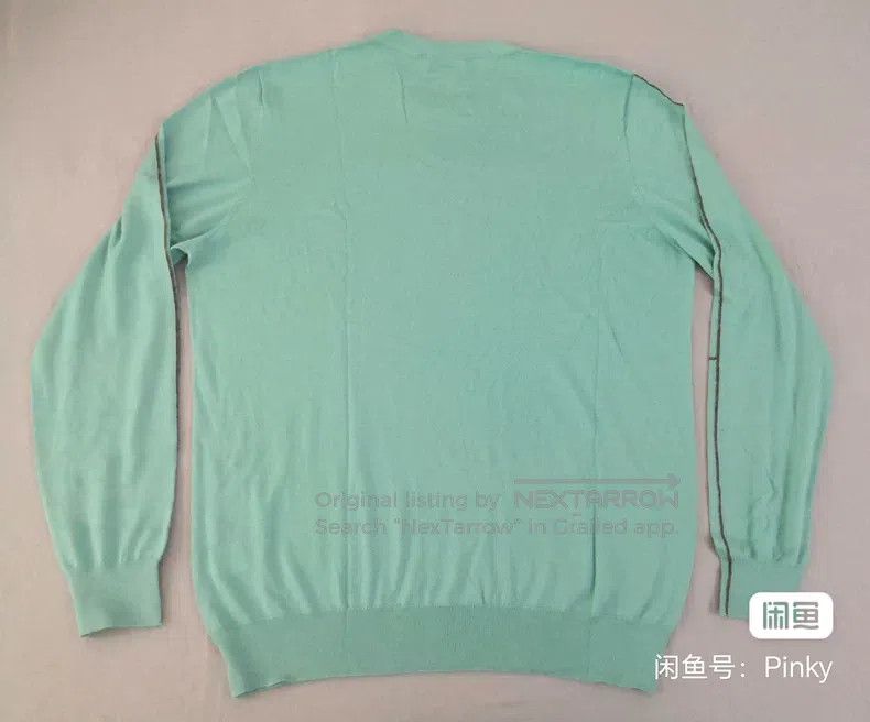 Hermes Hermes Cashmere sweater knit, mint blue, 80% cashmere + 20 Size US XL / EU 56 / 4 - 6 Thumbnail