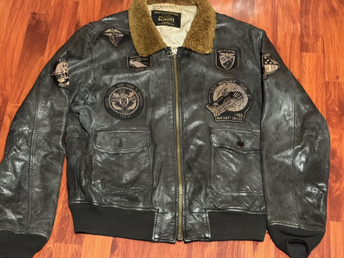 Schott Vintage Schott Wings of Gold G-1 Flight Jacket Brown Size L Size US L / EU 52-54 / 3 - 1 Thumbnail