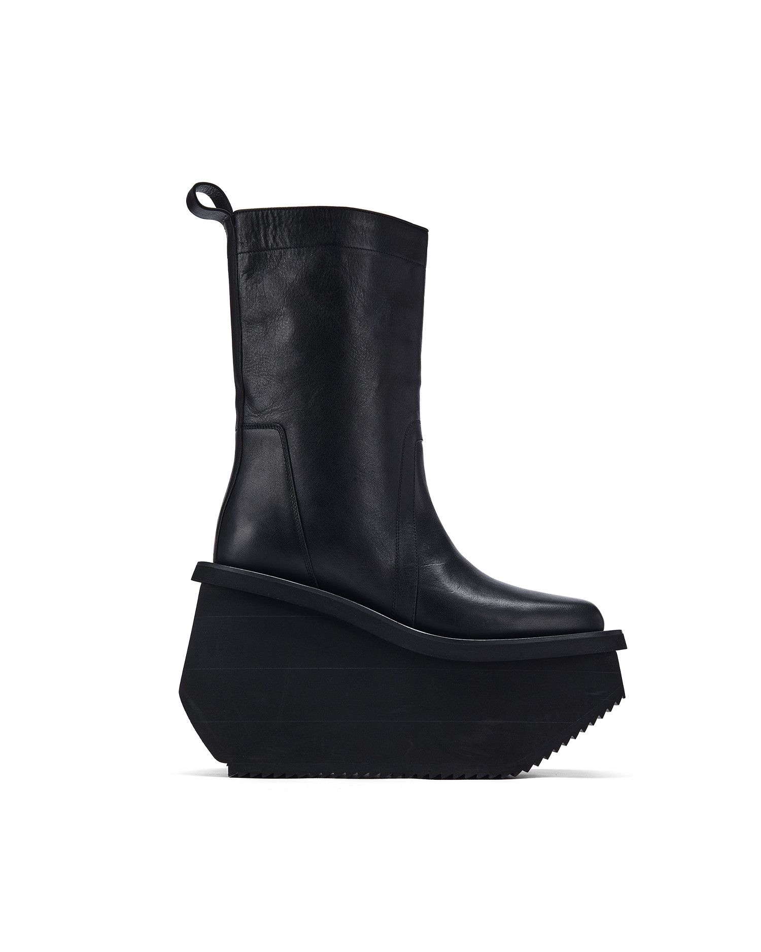 Rick Owens Fogachine Fog Pocket Moto Bevel Heeled Platform Kiss 