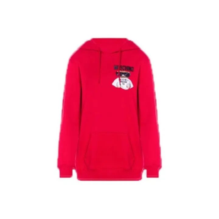 Moschino Moschino Red Hooded Sweatshirt for Women 0079 Size L / US 10 / IT 46 - 1 Thumbnail