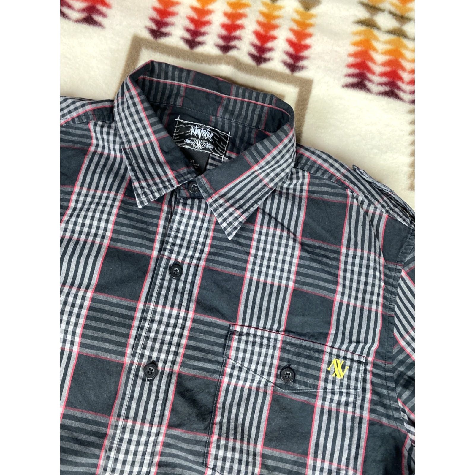 Vintage Atwater Button-Down Shirt Mens XL Plaid White Tigers Black & Gray Button Up Long Sleeve Classic Shirt Size US XL / EU 56 / 4 - 3 Thumbnail