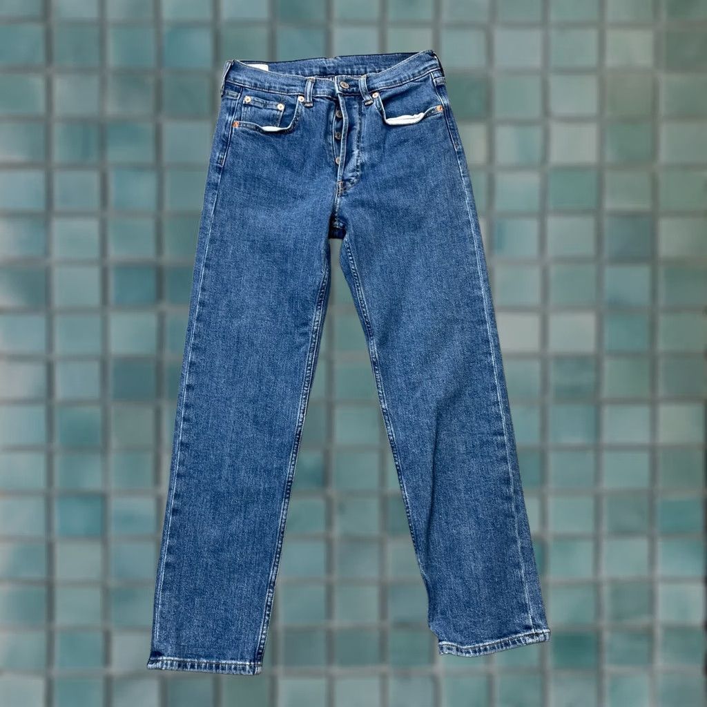 Gap Gap Jeans Womens 4R Blue Cheeky Straight Leg High Rise Denim Logo Cotton Stretch Jeans Size 27" / US 4 / IT 40 - 1 Thumbnail