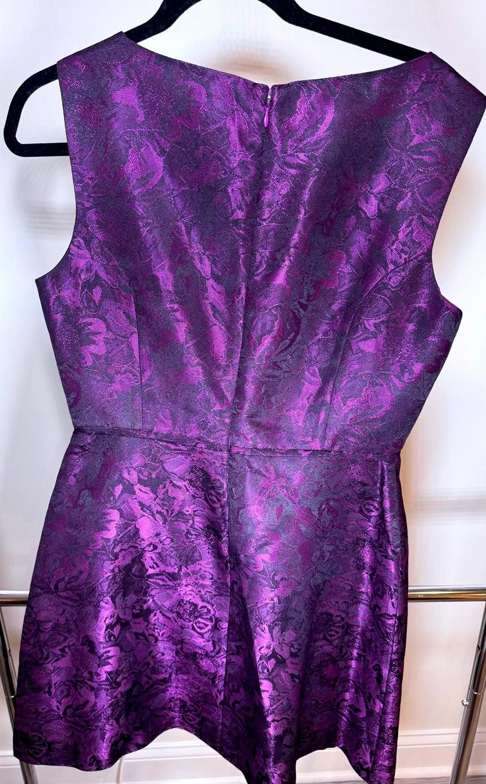Elie Tahari Elegant Tahari Purple Floral Dress - Size 10 Size L / US 10 / IT 46 - 2 Thumbnail