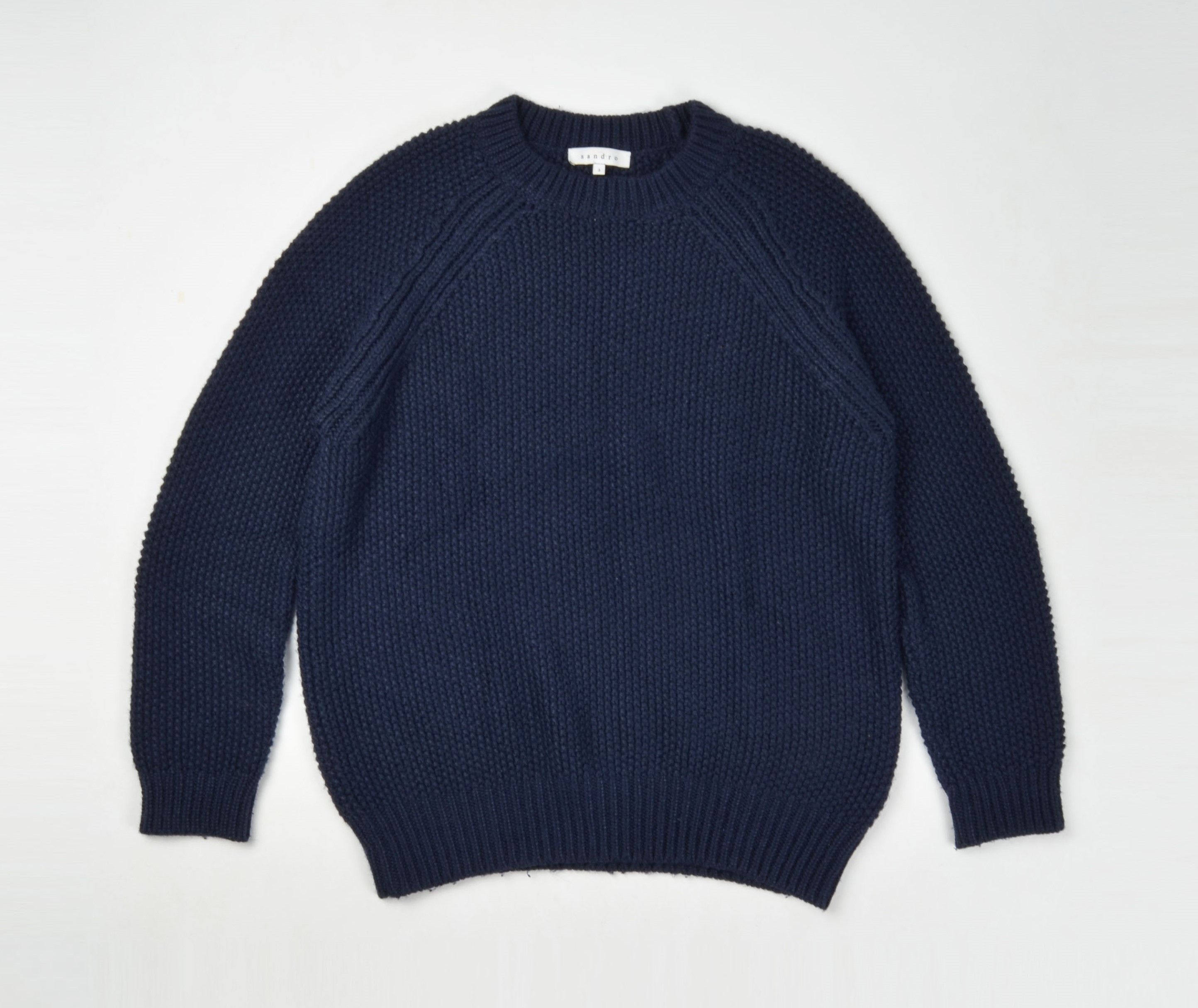Sandro Sandro Paris Alpaca Blend Navy Chunky Knit Sweater Size US L / EU 52-54 / 3 - 1 Thumbnail