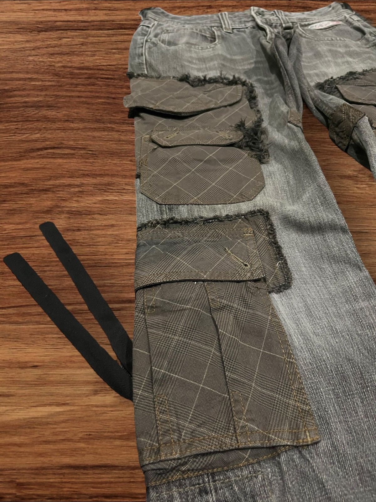 If Six Was Nine Nicole Club For Men Hyper Full Metal Punk Ripped Cargo Jeans Size US 30 / EU 46 - 14 Thumbnail