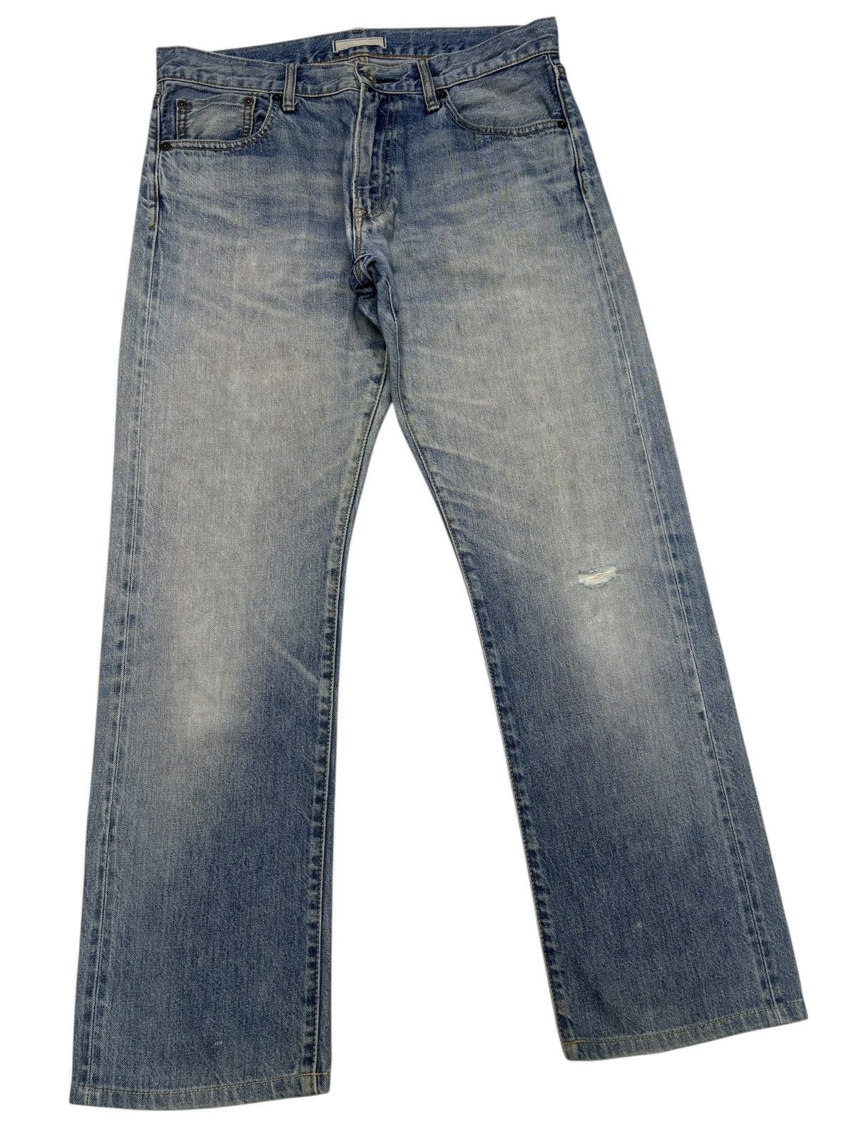 Undercover × Uniqlo Uniqlo Selvedge Japan Blue Wash Distressed Denim Jeans Size US 34 / EU 50 - 3 Thumbnail