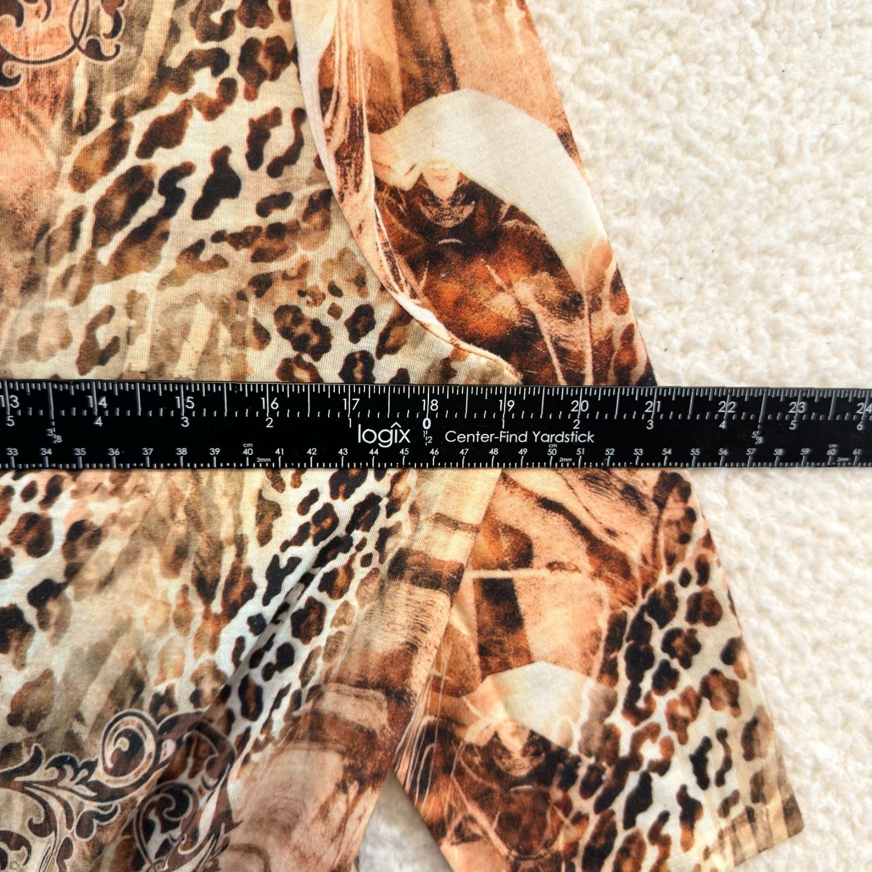 Vintage VINTAGE French Blue Y2K Top Shirt Petite PL Tan Cheetah Leopard Studded Grunge Boho McBling Beige Mens Girls Womens Size L / US 10 / IT 46 - 4 Thumbnail