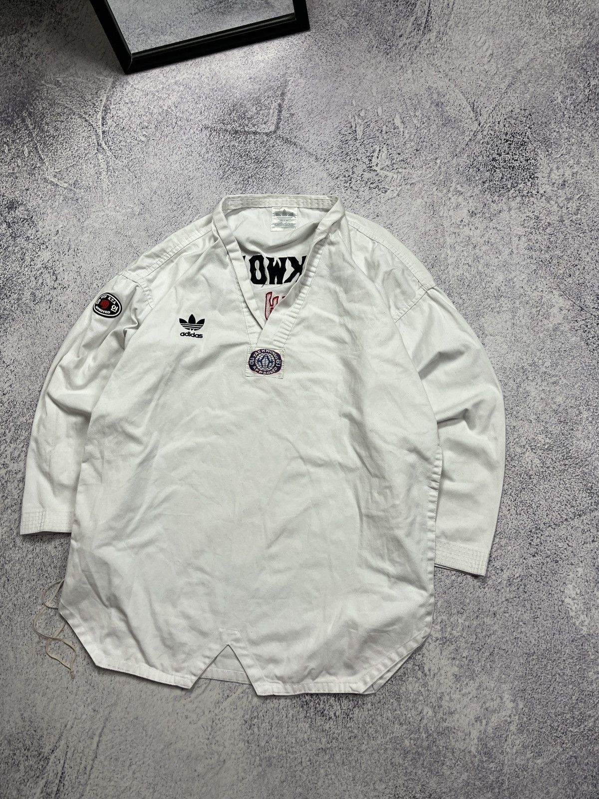 Adidas × Vintage Vintage 90’s Adidas Taekwondo Karate Uniform White Top Rare Size US L / EU 52-54 / 3 - 3 Thumbnail