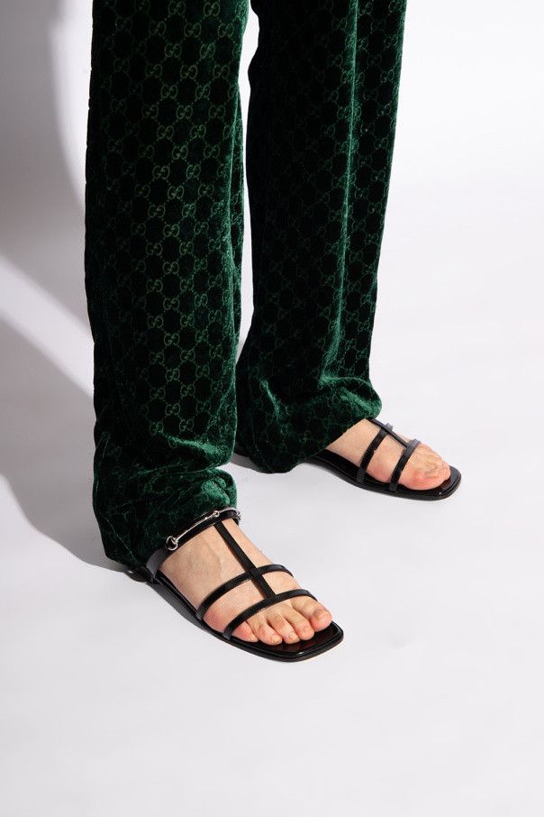 Gucci o1s1wg110125 Flat Sandals in Black Size US 6 / IT 36 - 5 Thumbnail