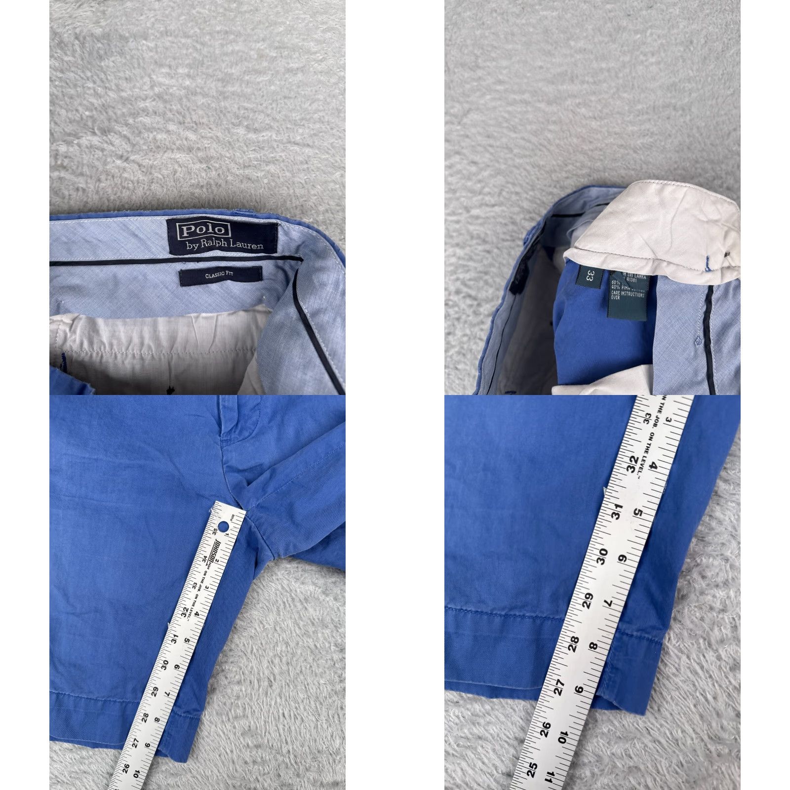 Polo Ralph Lauren Polo Ralph Lauren Shorts Men 33 Blue Chino Pima Cotton Blend Classic Fit Size US XS / EU 42 / 0 - 8 Thumbnail