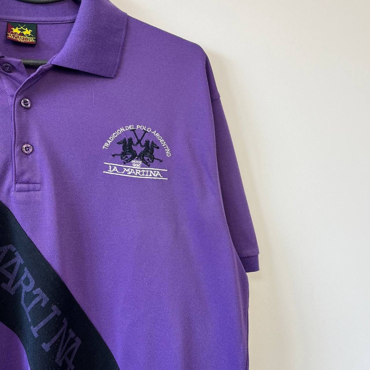 La Martina Vintage Men's Purple La Martina T-Shirt Tradicion Del Polo Size US XXL / EU 58 / 5 - 13 Thumbnail
