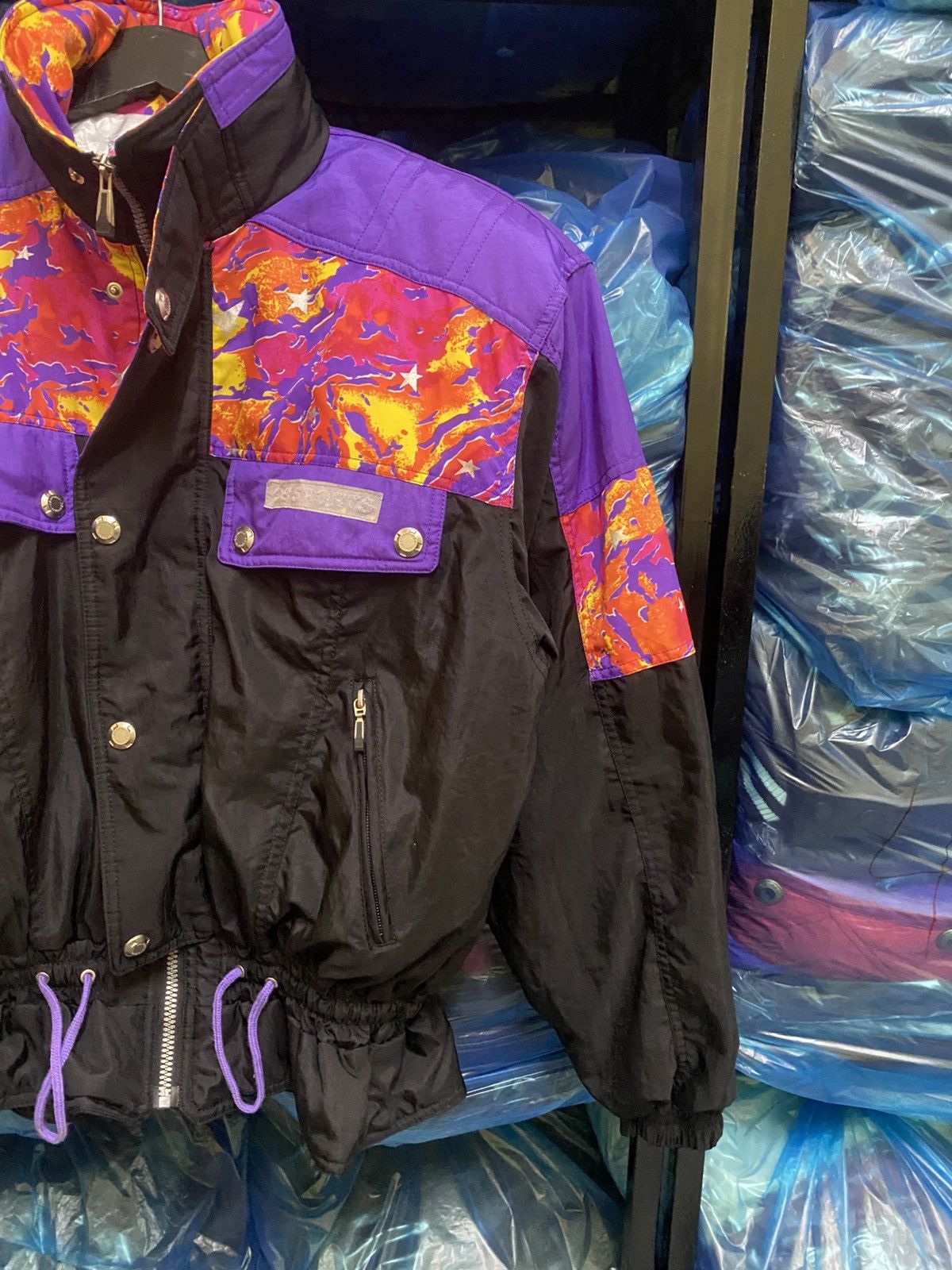 CB Sports Vintage Perjeni Sport Purple Abstract Windbreaker Jacket Size US M / EU 48-50 / 2 - 4 Thumbnail
