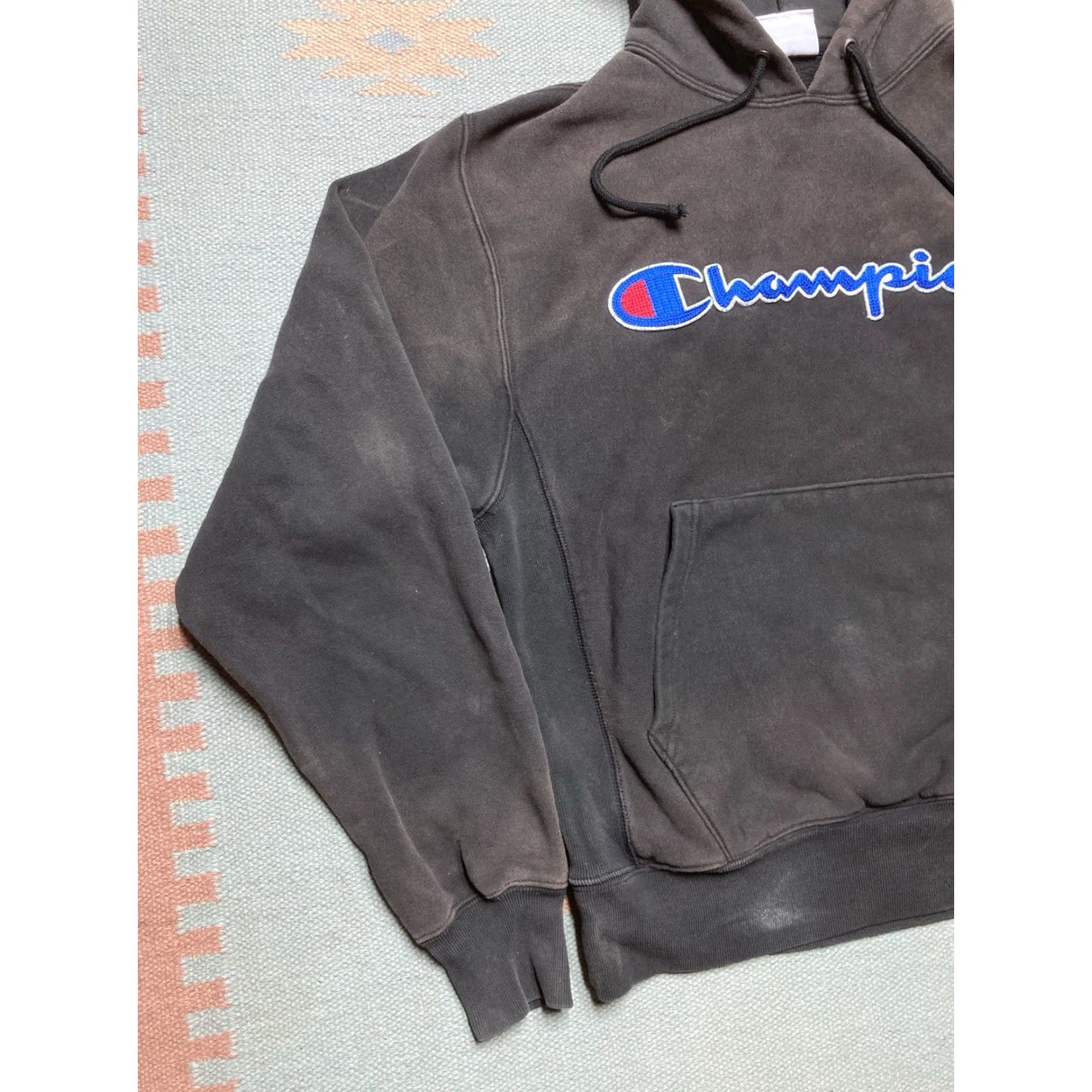 Champion VINTAGE Champion Reverse Weave Hoodie Pullover Grunge Spellout Black Medium Mens Size US M / EU 48-50 / 2 - 4 Thumbnail