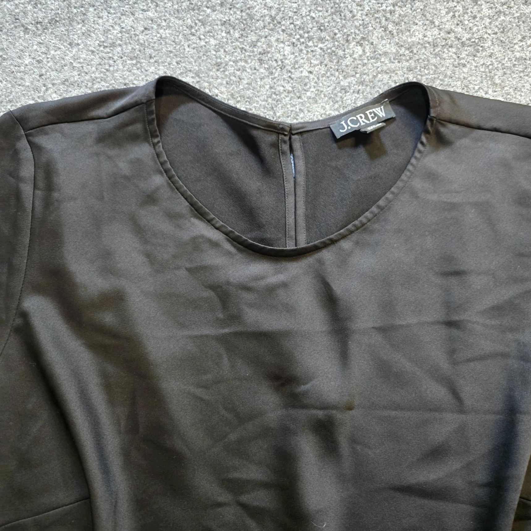 J.Crew J.CREW Blouse Womens 2XL Black Satin Flare Sleeve Casual Office Capsule Neutral Size XXL / US 16-18 / IT 52-54 - 2 Thumbnail