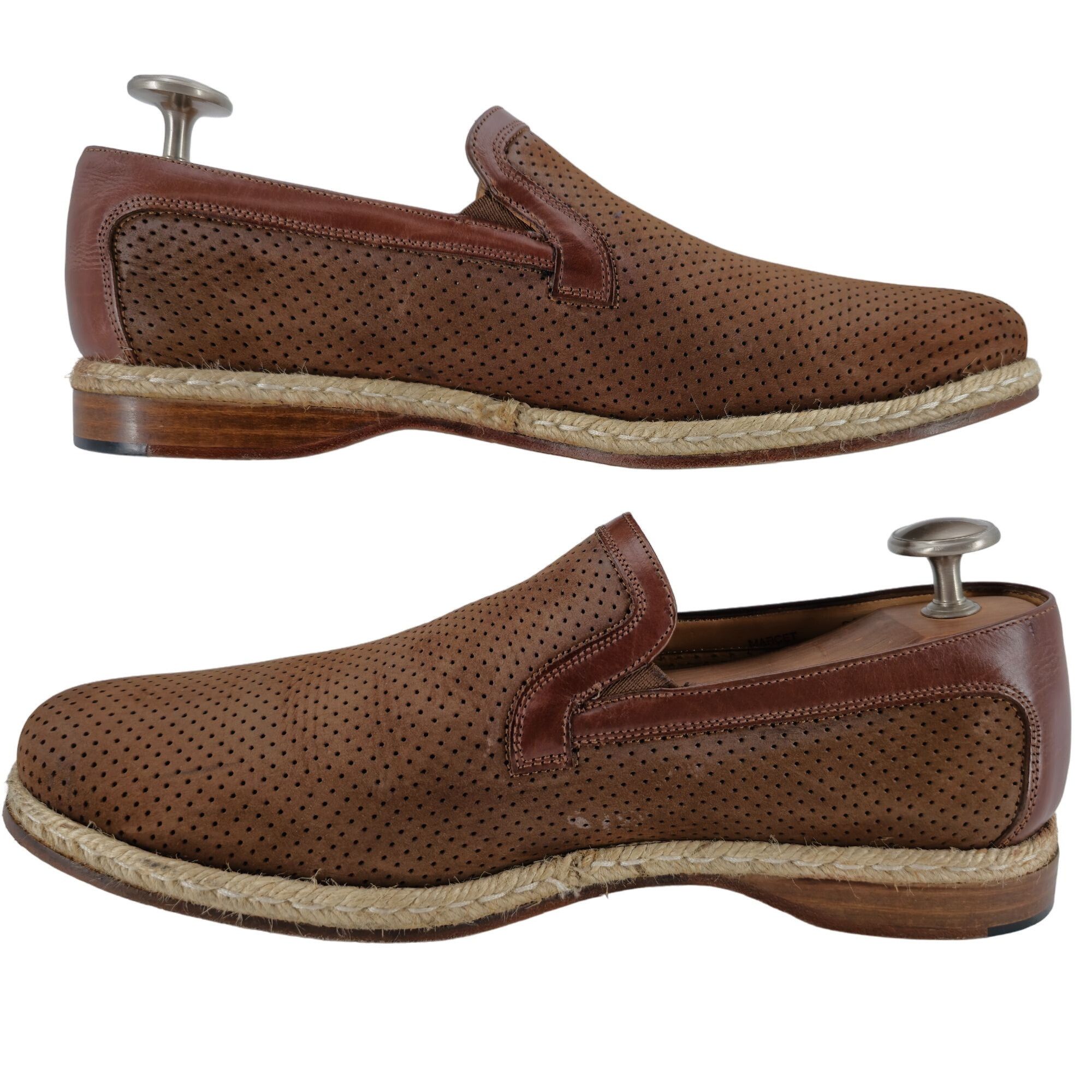Mezlan Mezlan Spain Brown Perforated Leather Slip-on Loafer Men 9.5 Size US 9.5 / EU 42-43 - 7 Thumbnail