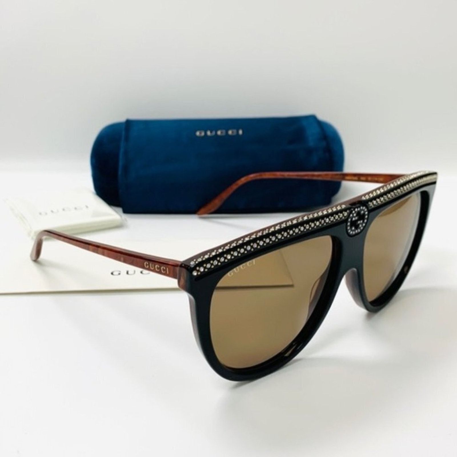 Gucci Gucci NEW GUCCI GG0732S-005 FLAT TOP SHIELD(GG0732S-005-61) Size ONE SIZE - 9 Thumbnail