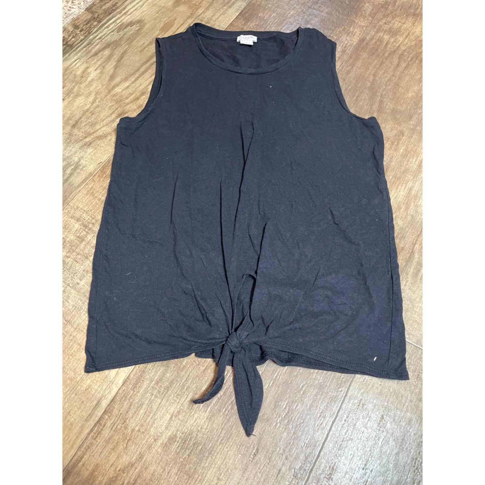 J.Crew J.CREW Top Womens Small S Black Sleeveless Knotted Bottom Pull Over Blouse Shirt Casual Vintage No Size S / US 4 / IT 40 - 2 Thumbnail