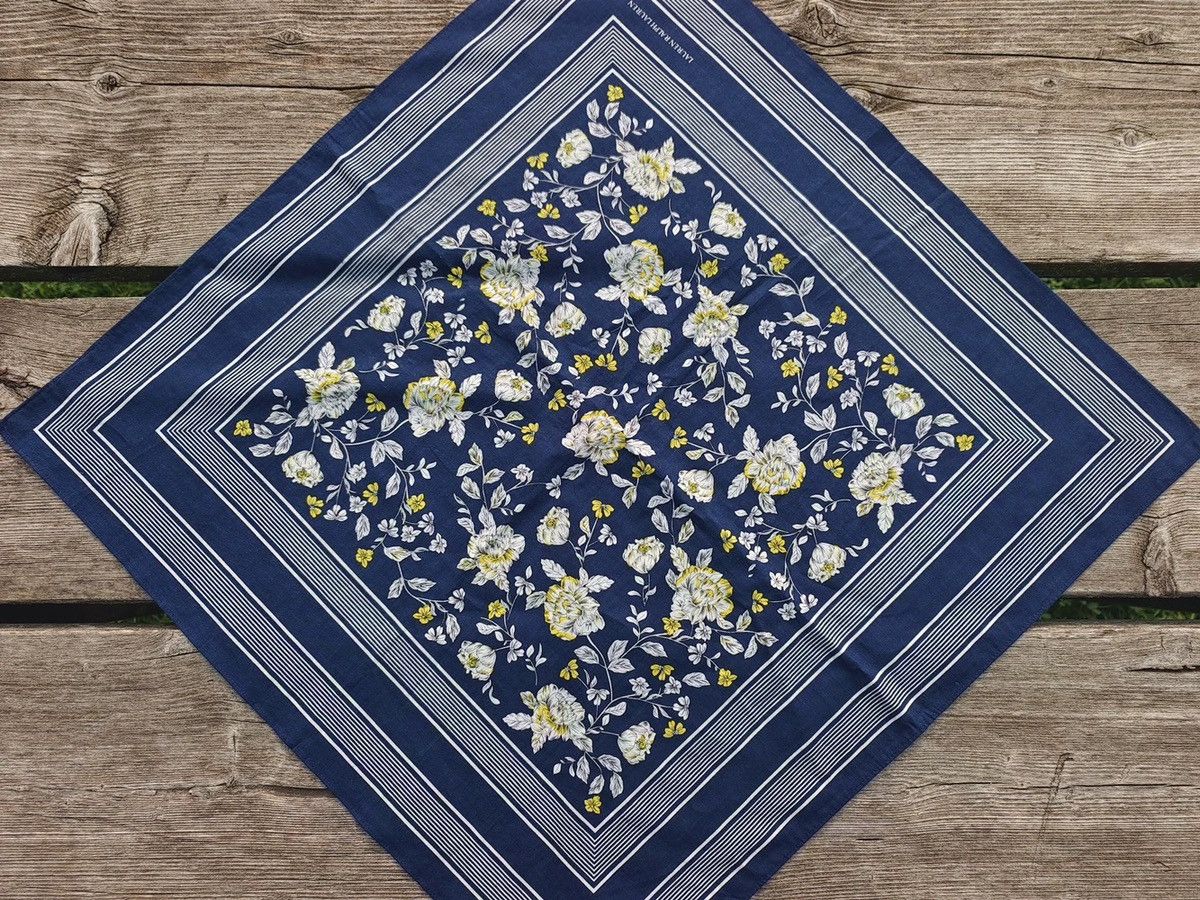 Ralph Lauren INDIGO Printed Bandana COTTON Green Scarf handkerchief Size ONE SIZE - 2 Thumbnail