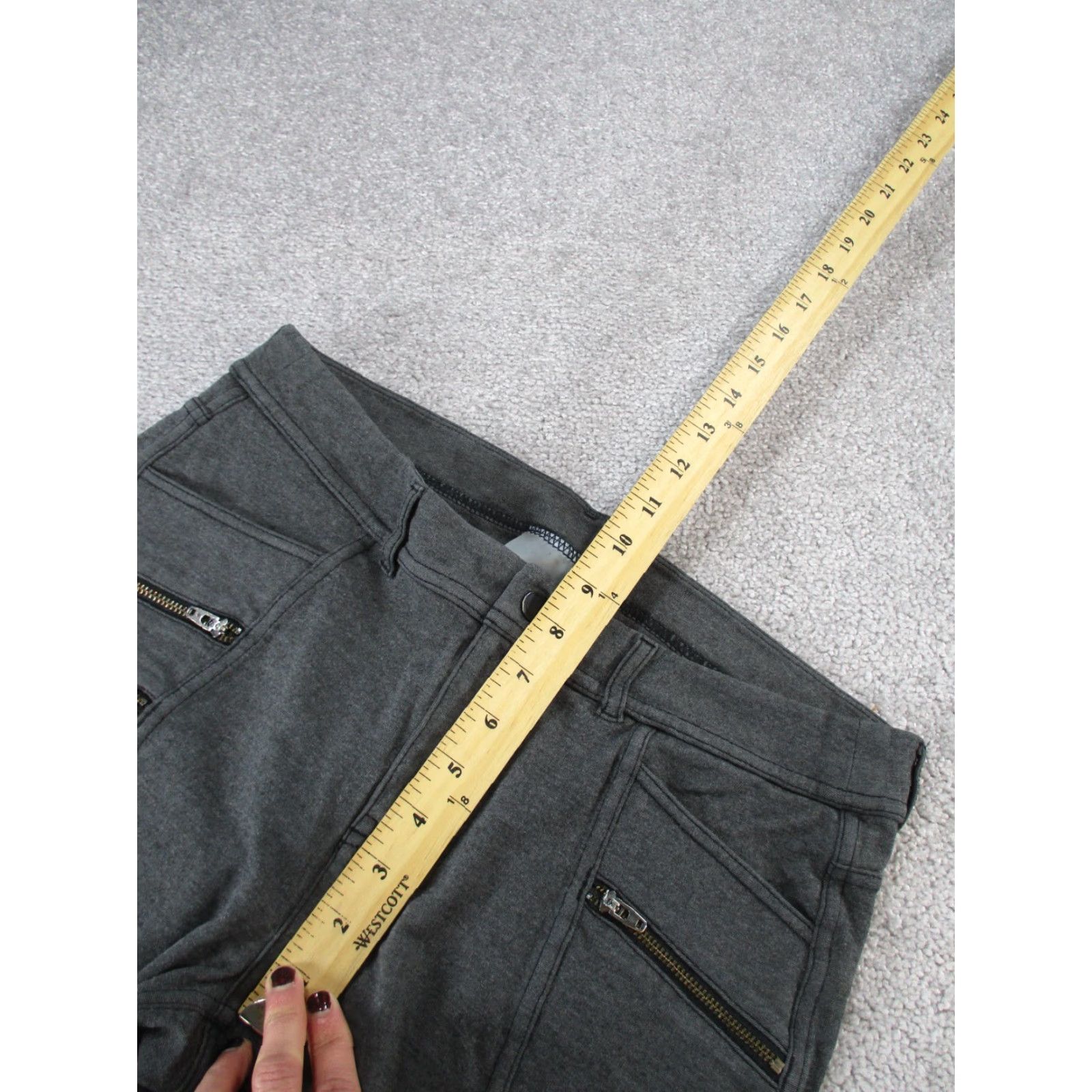 Athleta VINTAGE Athleta Ponte Moto Pants Womens 10 Gray Skinny Jegging 10 Gray Athletic Pants Womens Size 32" / US 10 / IT 46 - 6 Thumbnail