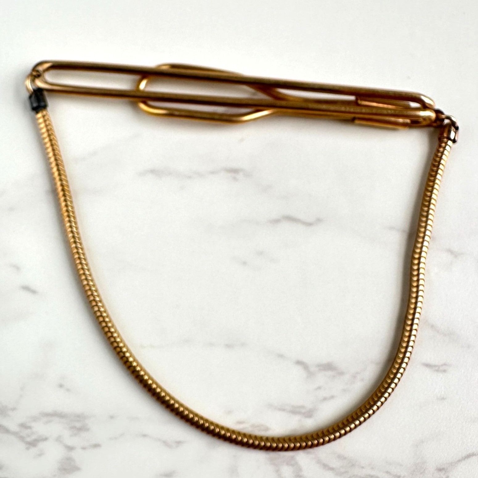 Vintage Swank 12K GF Vintage Tie Clip w/ Chain Size ONE SIZE - 2 Thumbnail