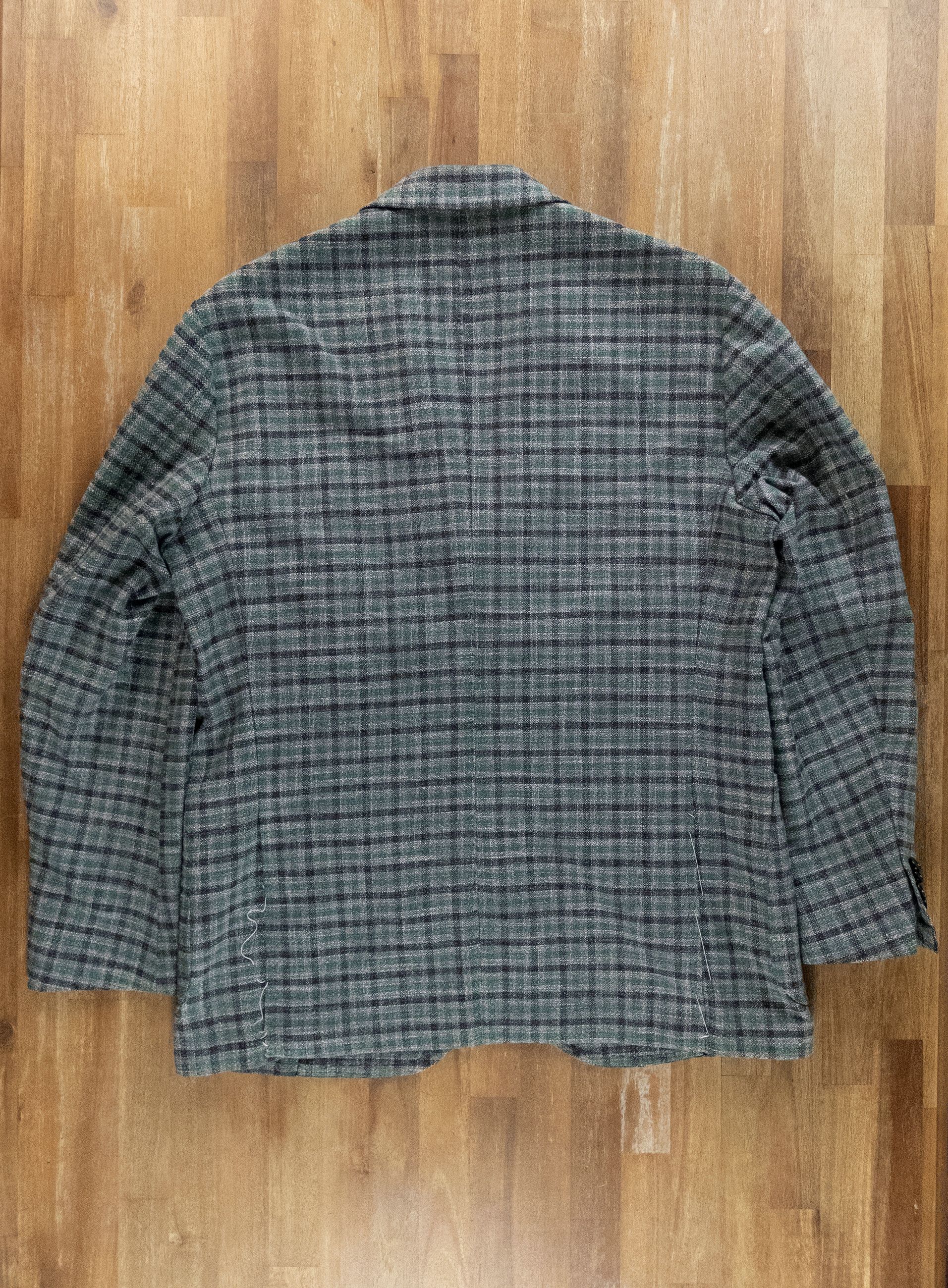 SARTORIO SARTORIO Napoli Kiton green gray plaid wool silk sportcoat Size 44R - 12 Thumbnail