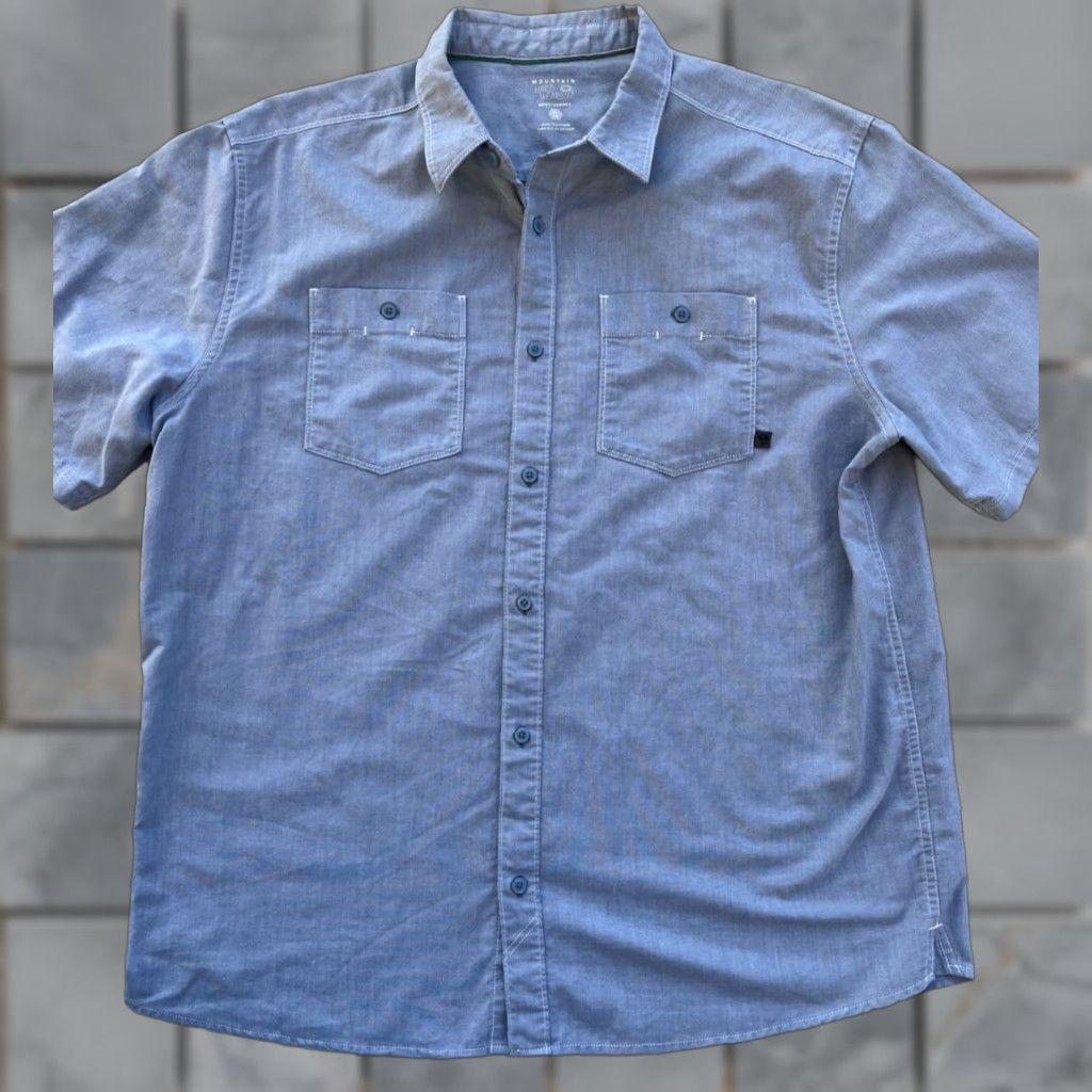 Mountain Hardwear VINTAGE? No — Actually: Mountain Hardwear Shirt Button-Up Blue XL Men's Workwear Classic Ranch 90s logo Size US XL / EU 56 / 4 - 1 Thumbnail