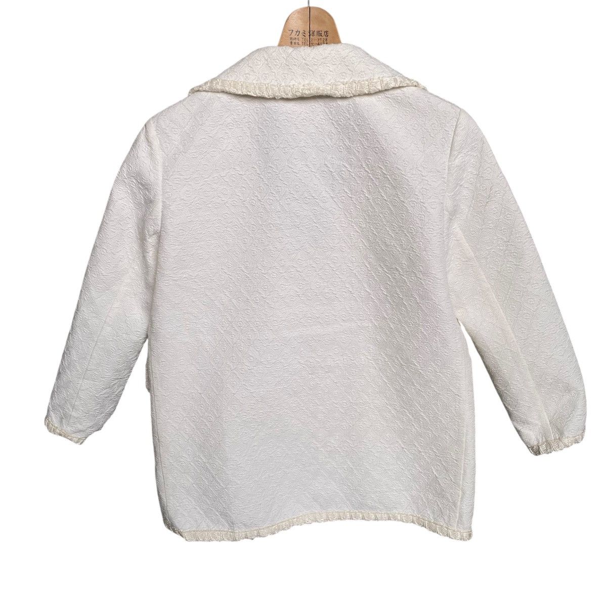 Ermanno Scervino Ermanno Scervino Textured Blazer Jacket Delicate Ruffle Trim Size XS / US 0-2 / IT 36-38 - 3 Thumbnail