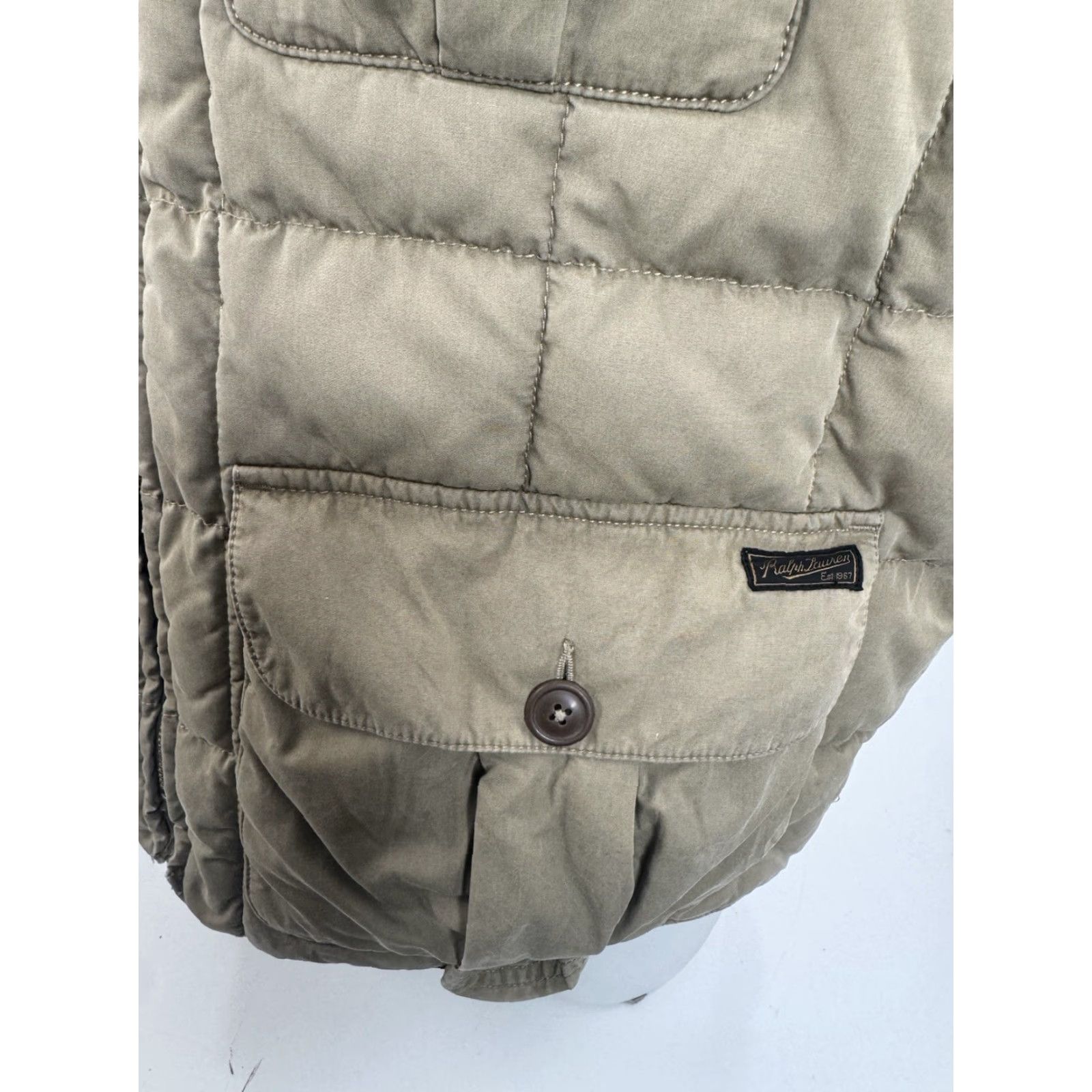 Polo Ralph Lauren VINTAGE Polo Ralph Lauren Vest Quilted Angling Fishing Ranch Hunting XL / XXL Khaki Greenish Beige 2XL Mens Quilted 90s Style Size US XXL / EU 58 / 5 - 5 Thumbnail