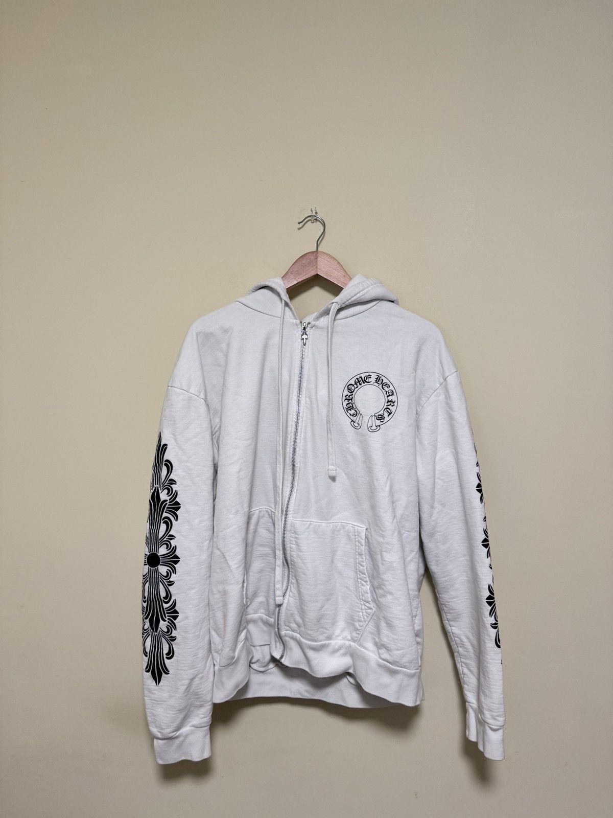 Chrome Hearts Horseshoe Floral Zip Up Hoodie | Grailed