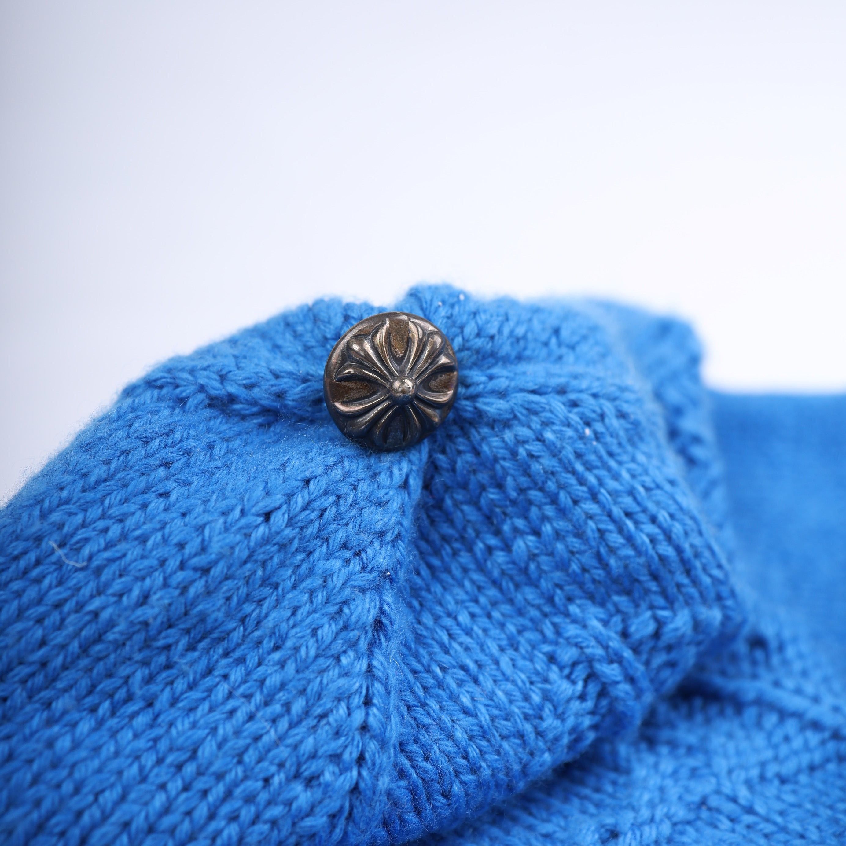 Chrome Hearts BLUE CASHMERE CROSS WEAVE KNIT BEANIE Size ONE SIZE - 4 Thumbnail