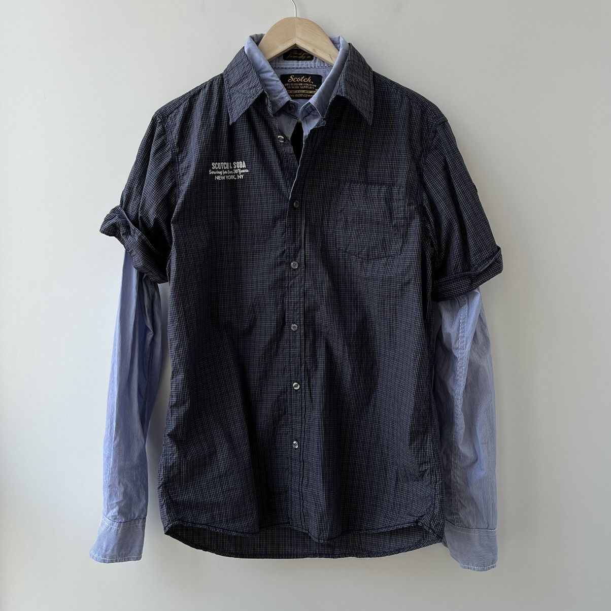 Scotch soda amsterdam couture motorcycle double plaid shirt