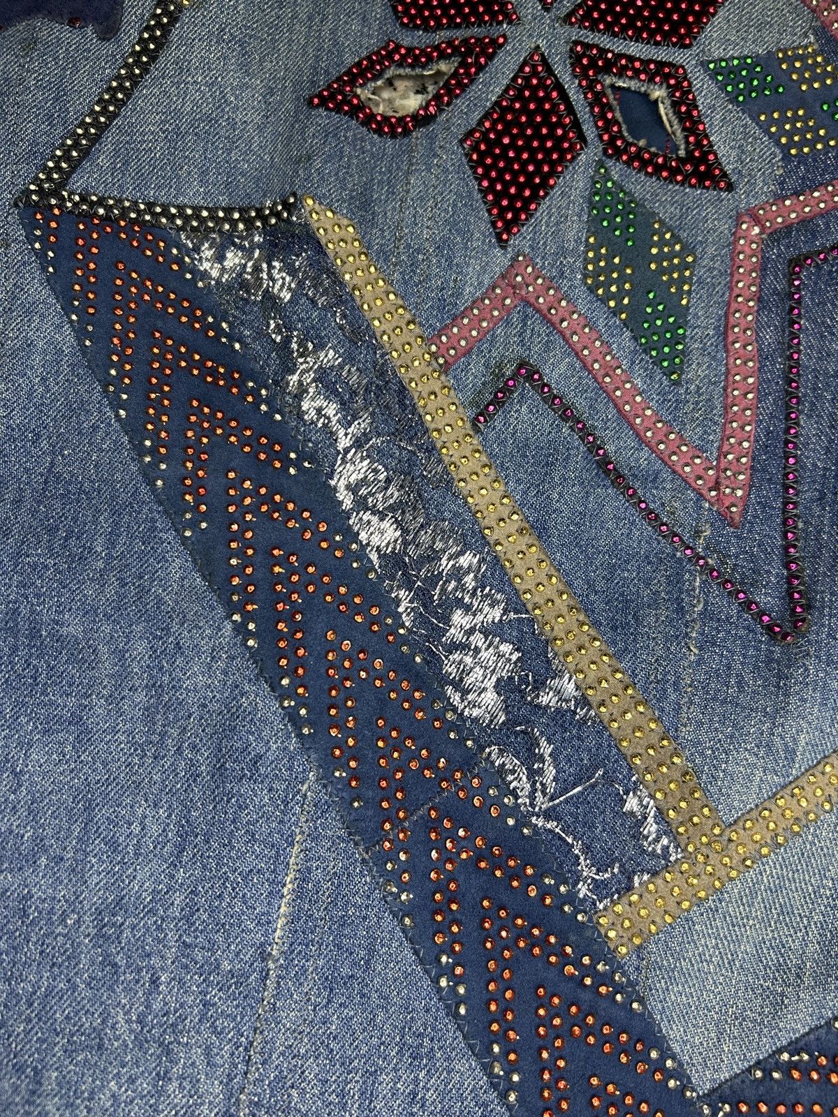 Roberto Cavalli 80s Patchwork Denim Blazer Size S / US 4 / IT 40 - 14 Thumbnail