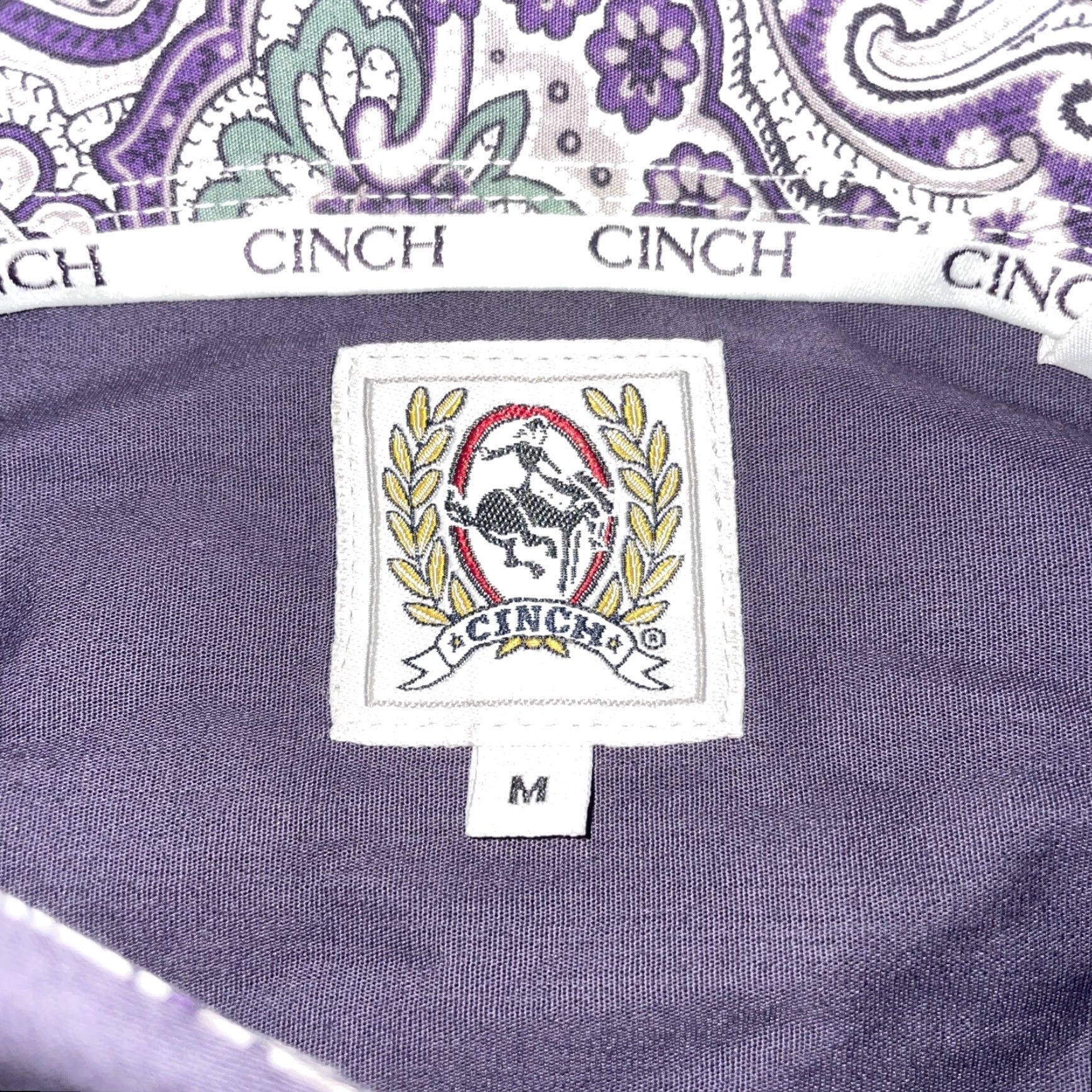 Vintage CINCH Shirt Mens M Purple Long Sleeve Button-Up Regular Size M Size US M / EU 48-50 / 2 - 3 Thumbnail