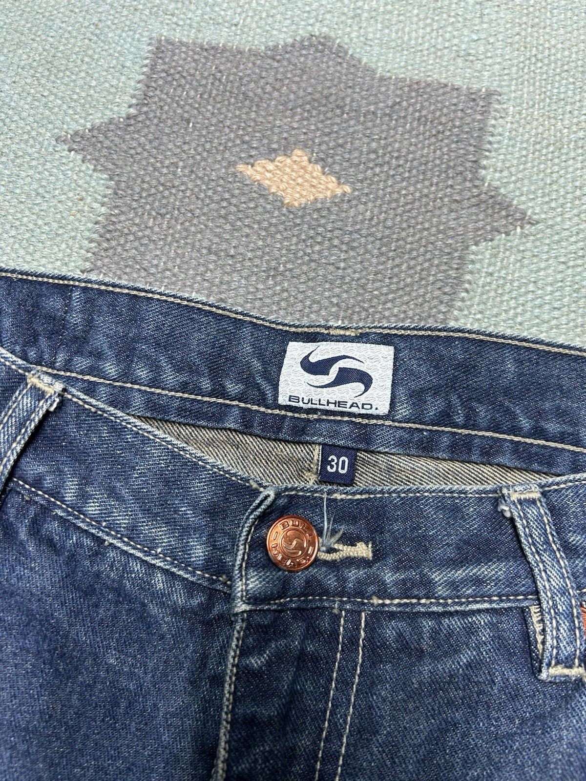Vintage y2k bullhead jeans straight dark wash skate streetwear 32x32 Size US 32 / EU 48 - 8 Thumbnail