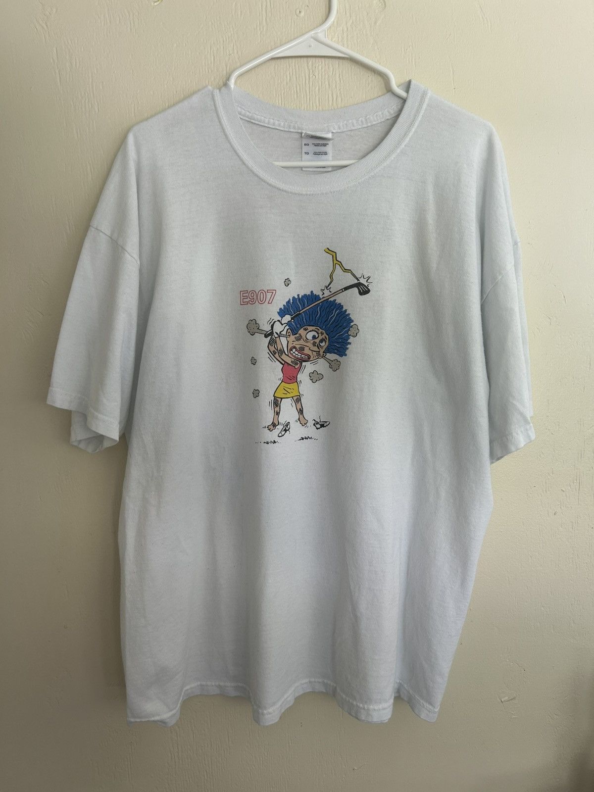 Vintage Vintage E907 Electrocuted Golfing Lady Lighting Graphic Tee Size US XL / EU 56 / 4 - 2 Thumbnail