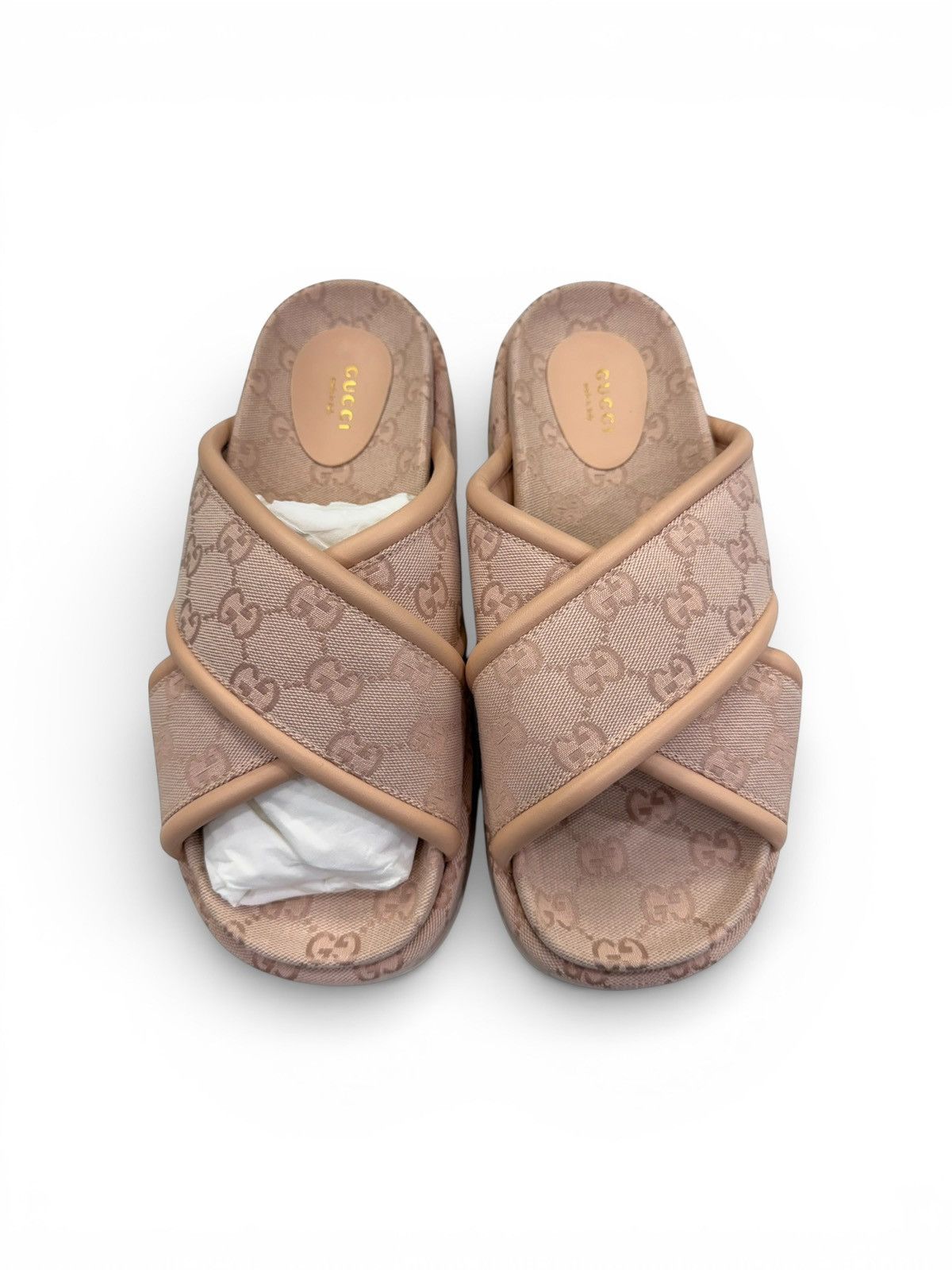 Gucci Gucci Monogram Platform Slides Pink Size US 10 / IT 40 - 3 Thumbnail
