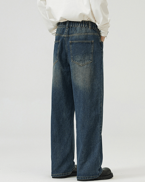 Japanese Brand Dark blue vintage washed distressed jeans y2k Size US 32 / EU 48 - 5 Thumbnail