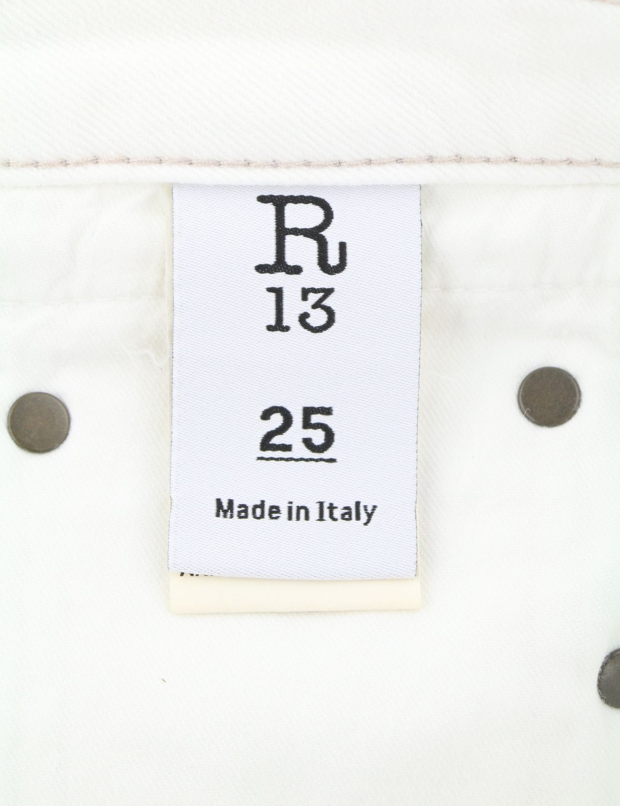 R13 BOY STRAIGHT 25 Bale White Cropped Ankle Zip Jeans 87160 Size 25" / US 0 / IT 36 - 9 Thumbnail