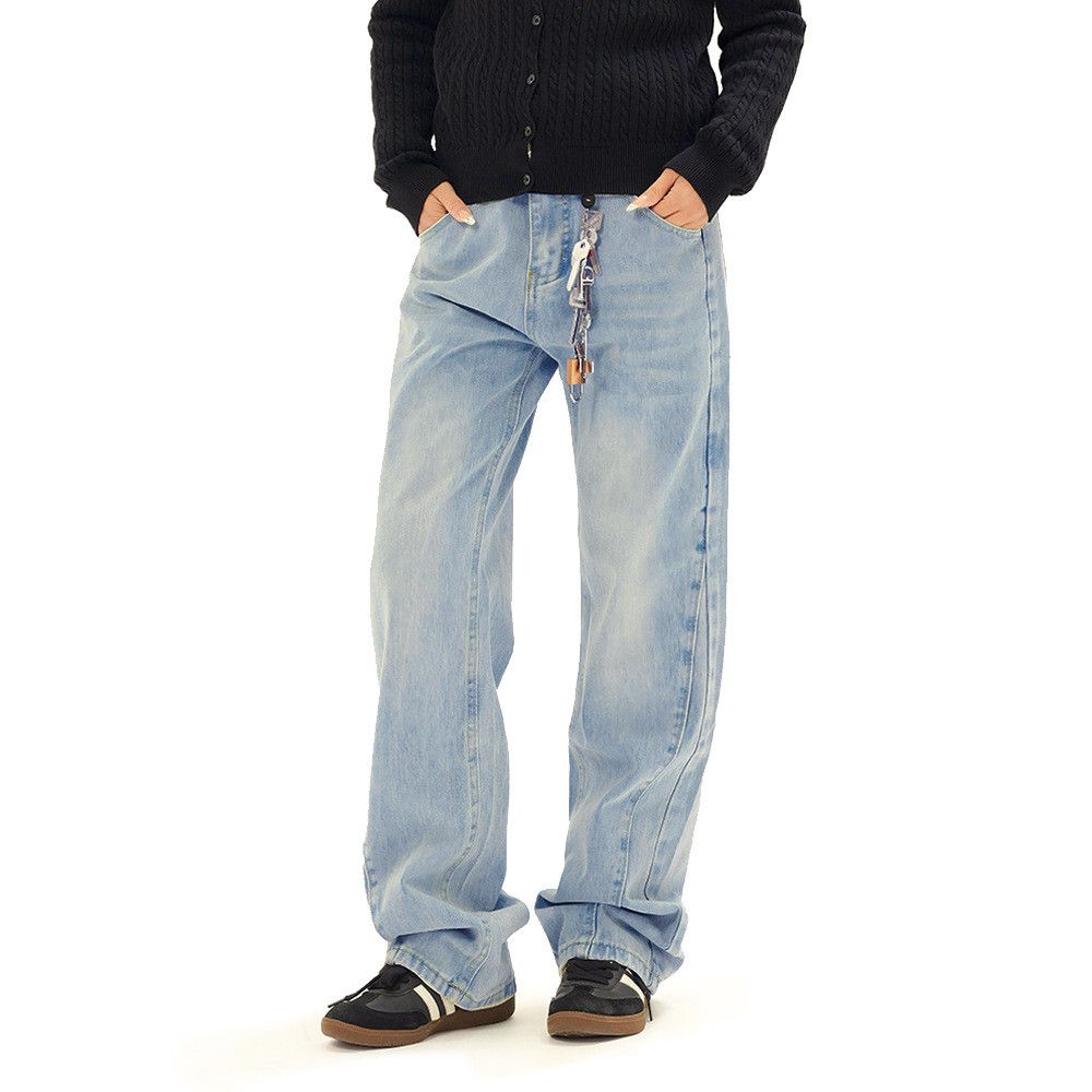 Japanese Brand × Vintage Men's high street trend loose distressed washed jeans Size US 32 / EU 48 - 2 Thumbnail