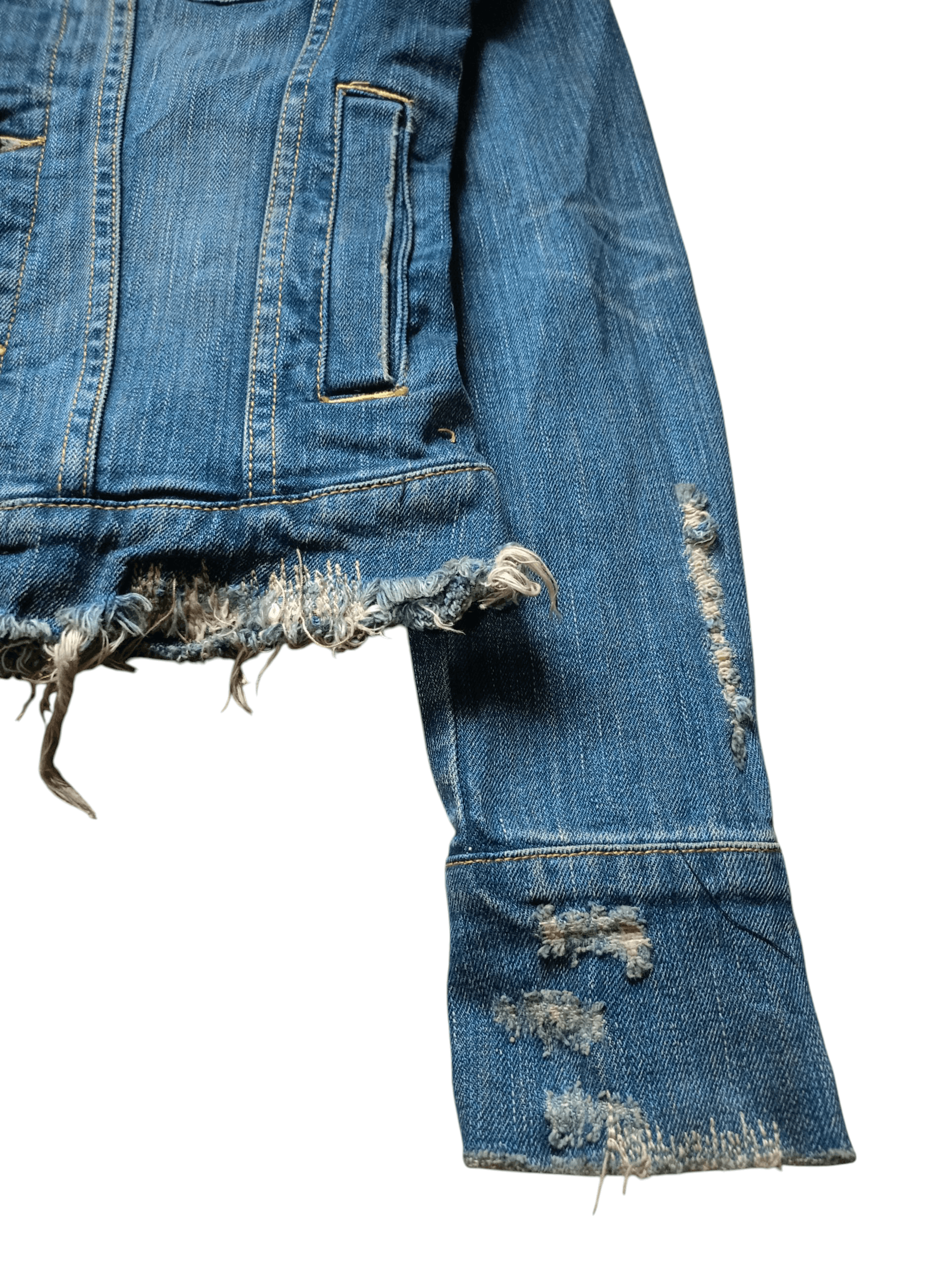 Other 2000s Sergio Valente Distressed Denim Jacket style LGB Size US XS / EU 42 / 0 - 6 Thumbnail
