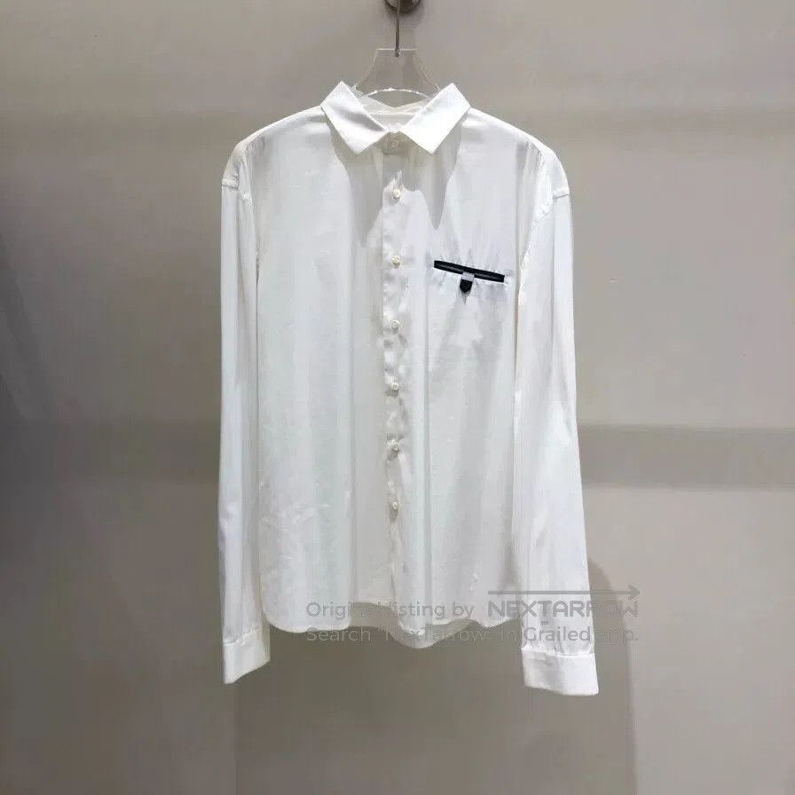 Prada Prada White Pocket Stretch Cotton Shirt. Size US M / EU 48-50 / 2 - 1 Thumbnail