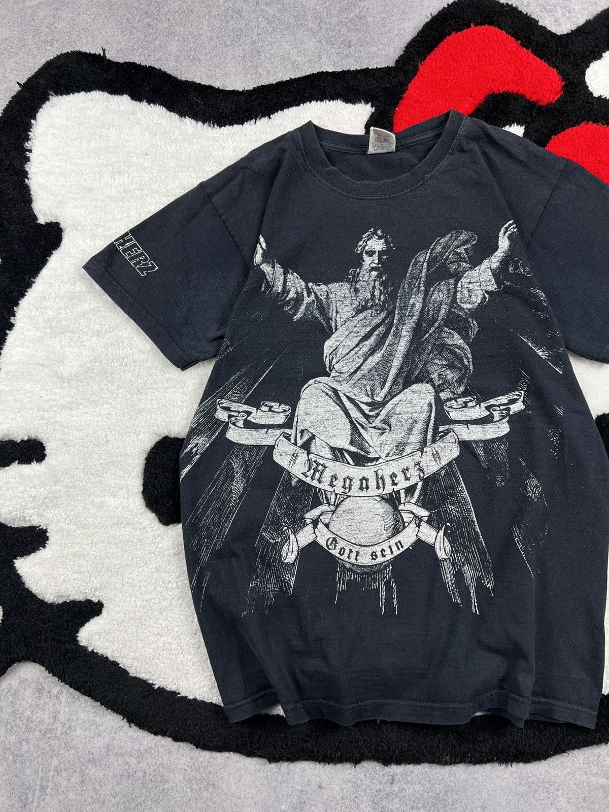 Band Tees Vintage Megaherz Jesus Angle Faded Band Tee Y2K Shirt Size US S / EU 44-46 / 1 - 2 Thumbnail